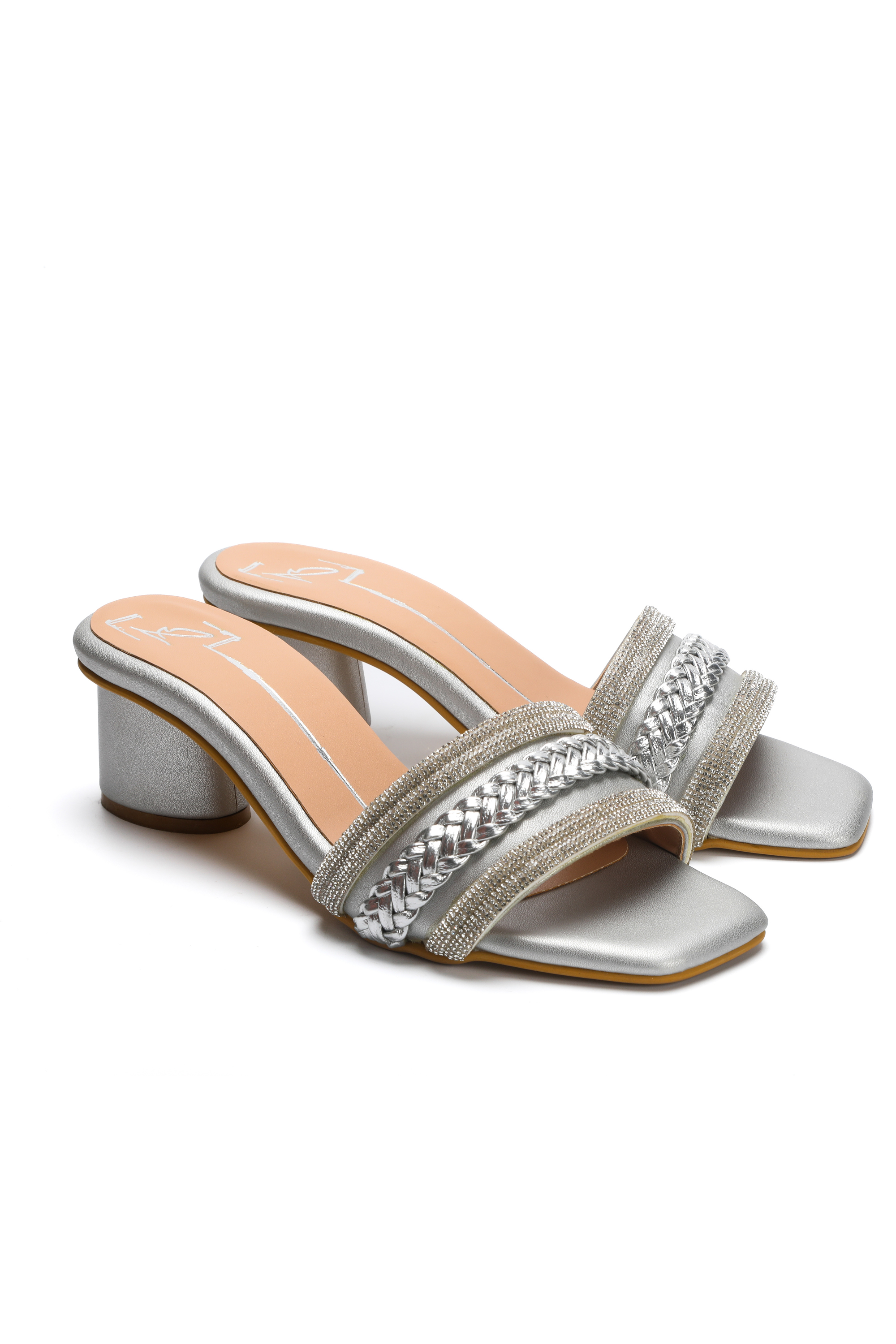 Silver Block Heel
