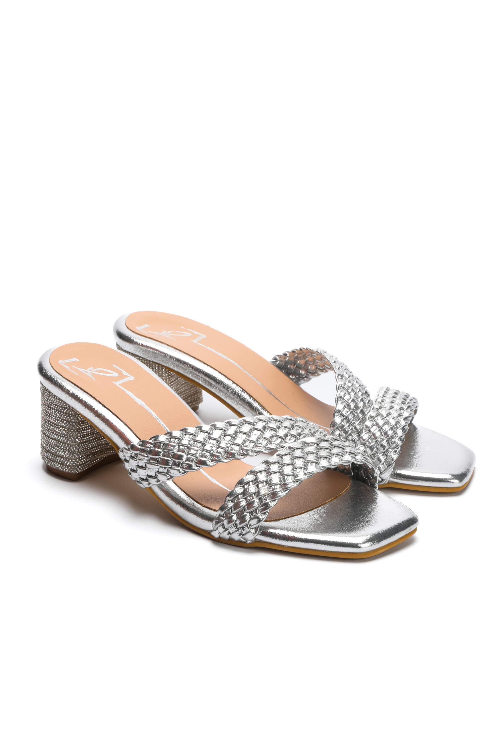 Silver Block Heel