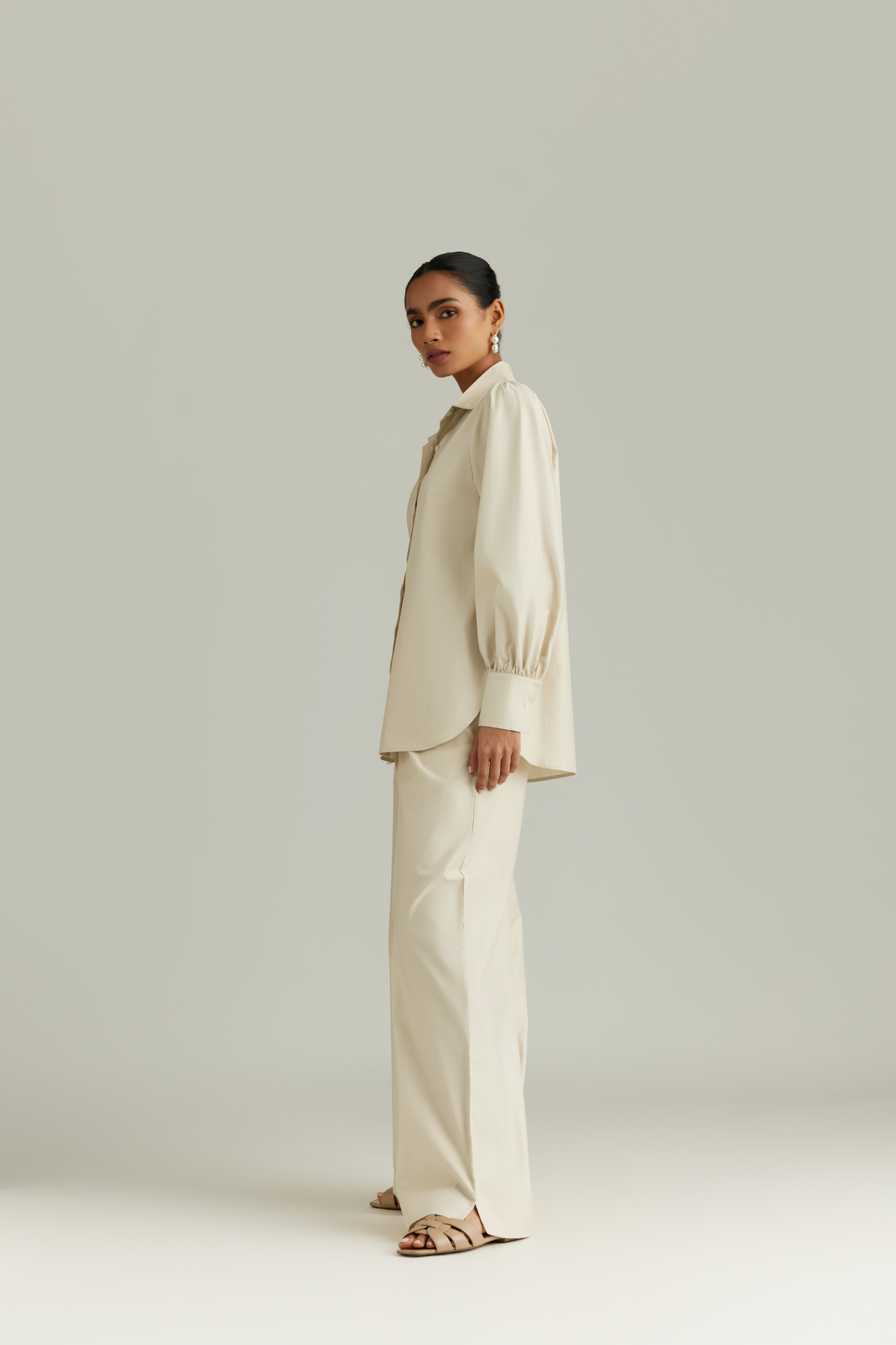 Egyptian Cotton Bishop Sleeved Shirt