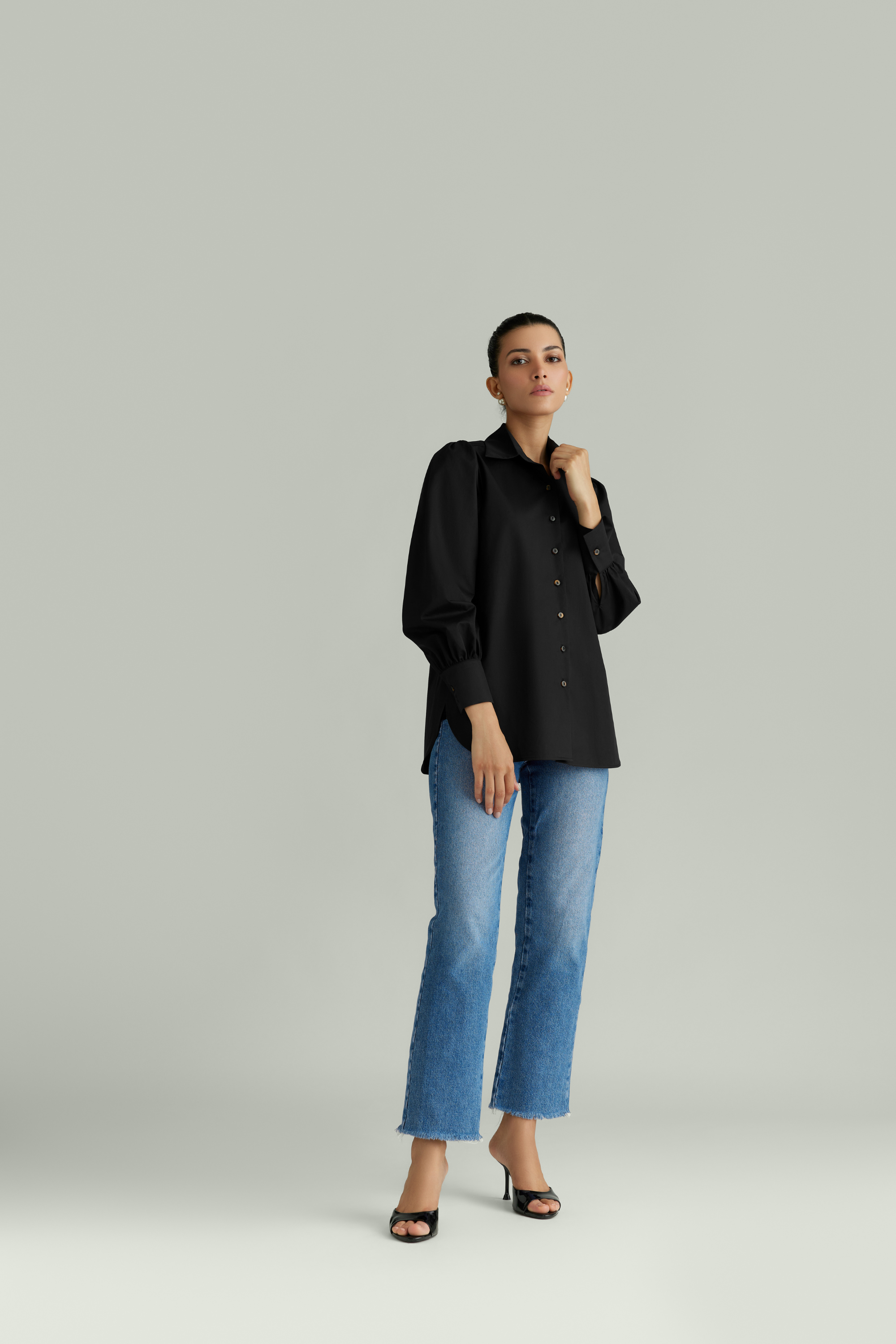Egyptian Cotton Bishop Sleeved Shirt