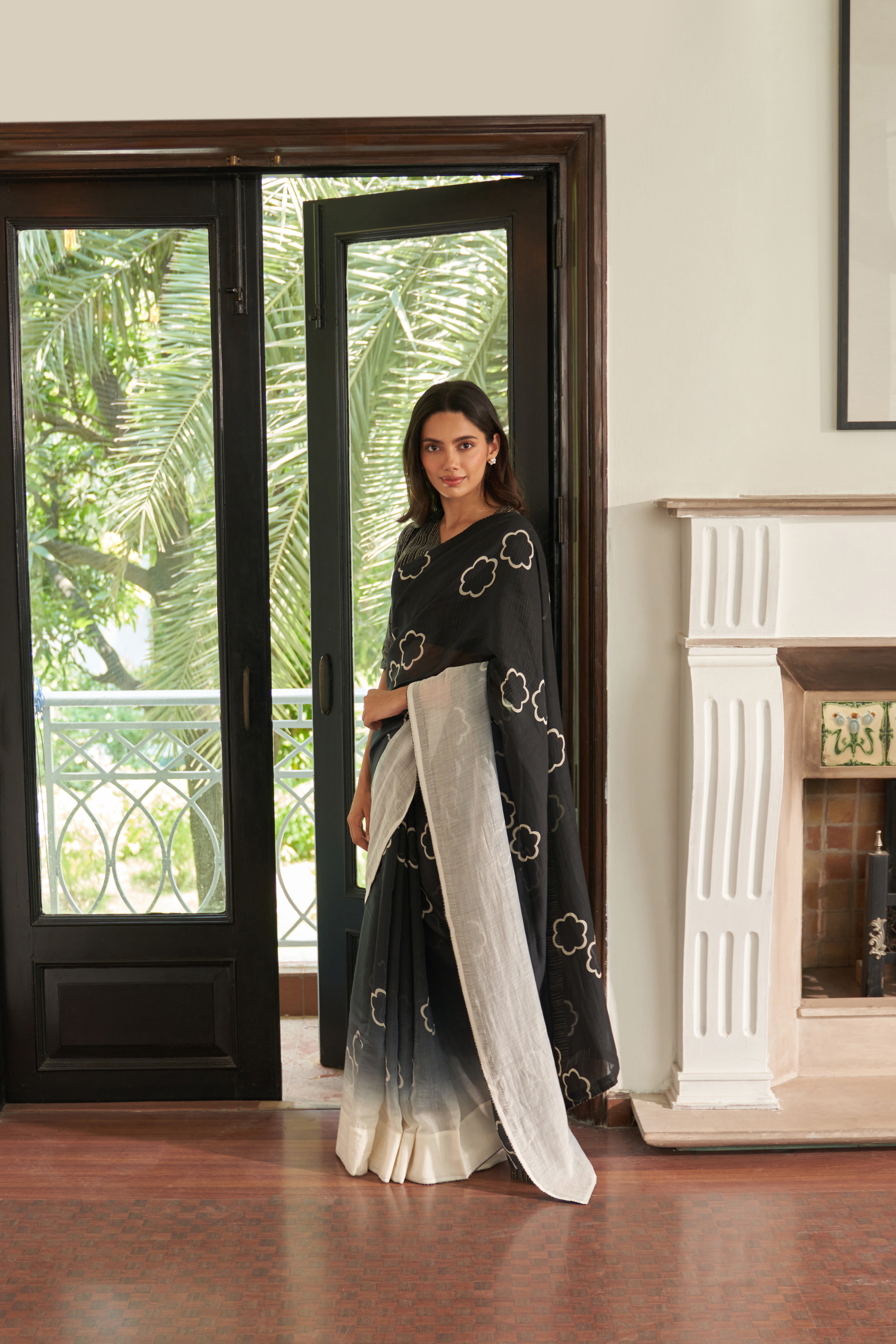 Noir Floral Saree
