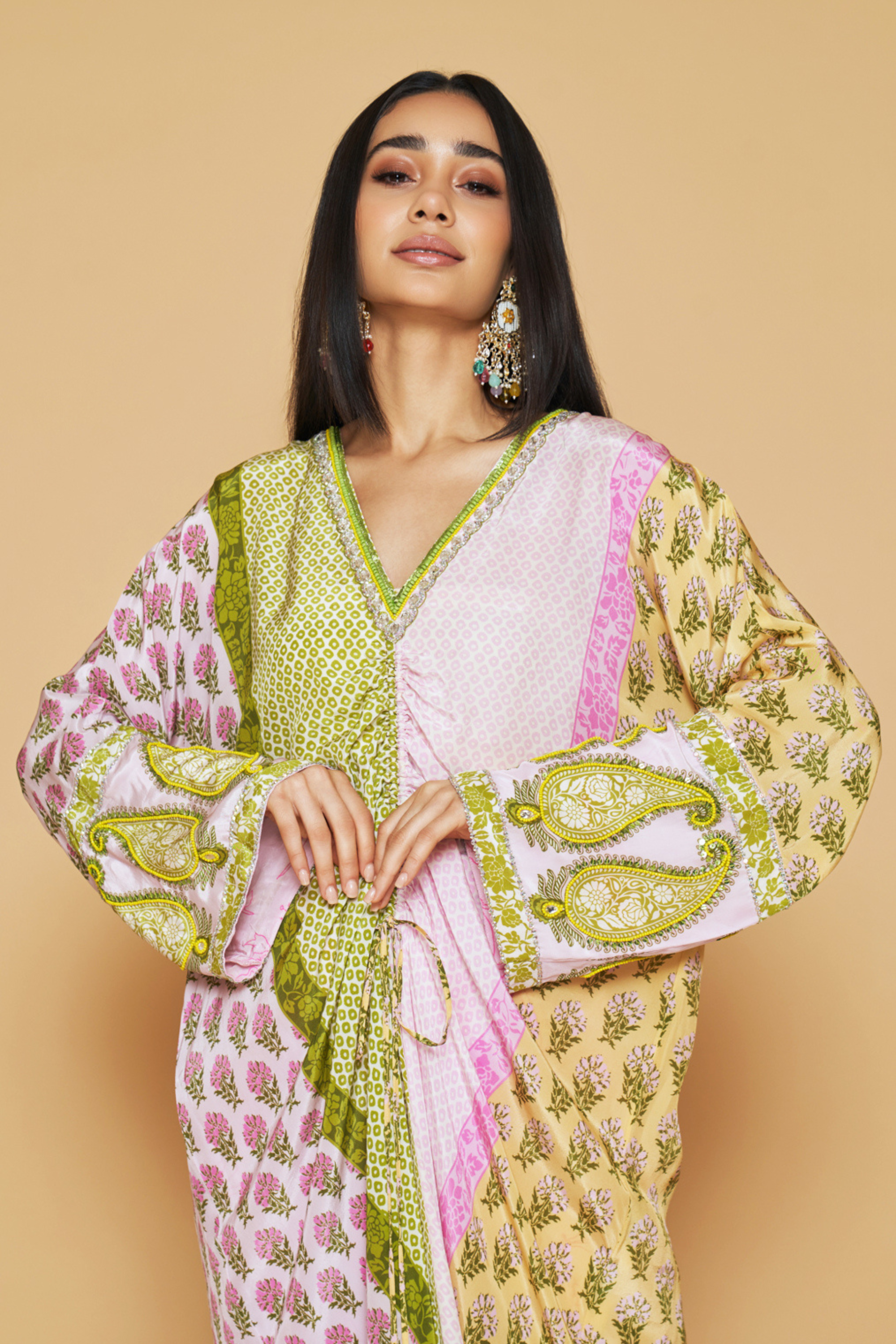 Drawstring Kaftan & Straight Pants