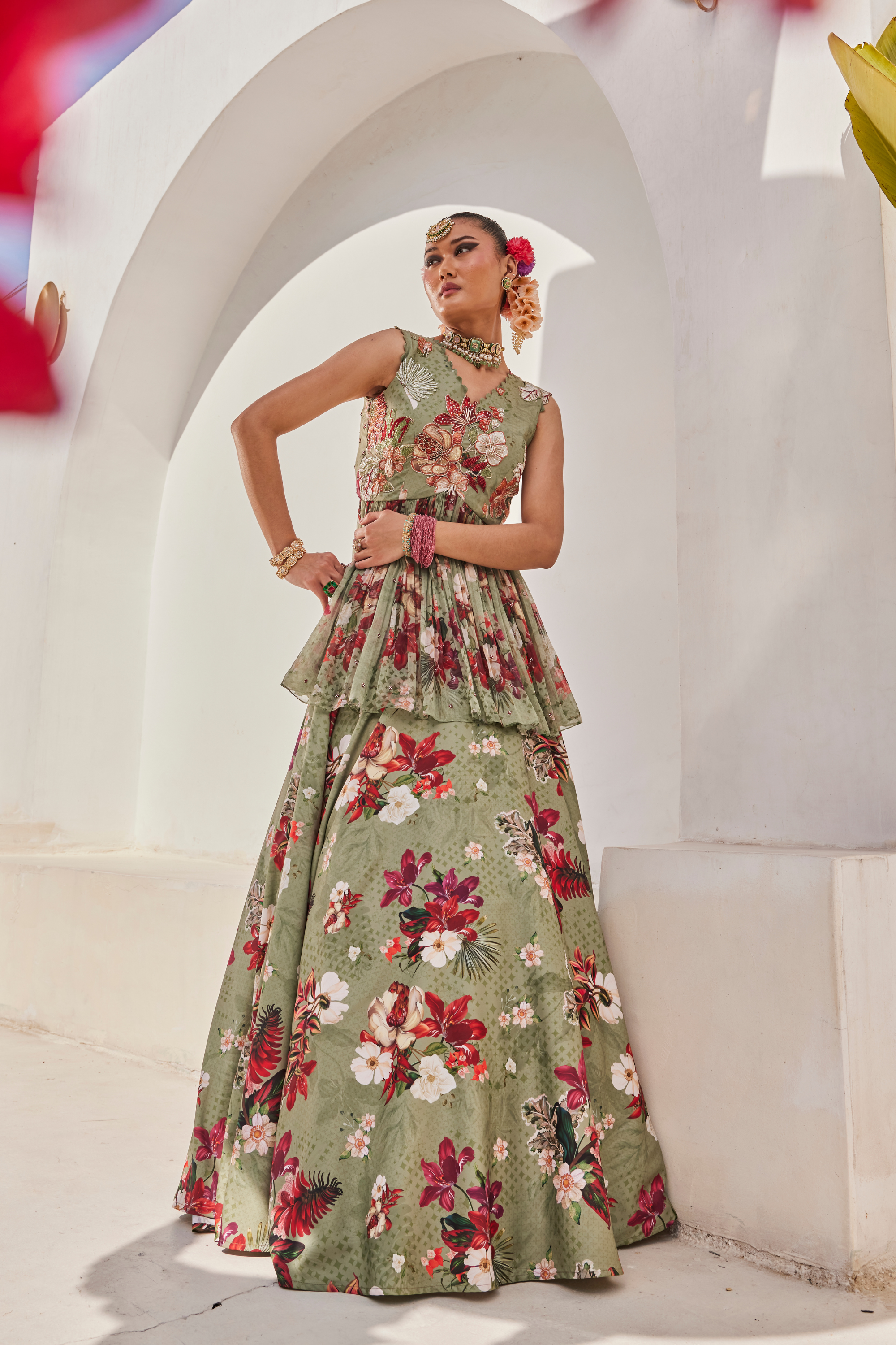 Sufi Peplum Lehenga Set