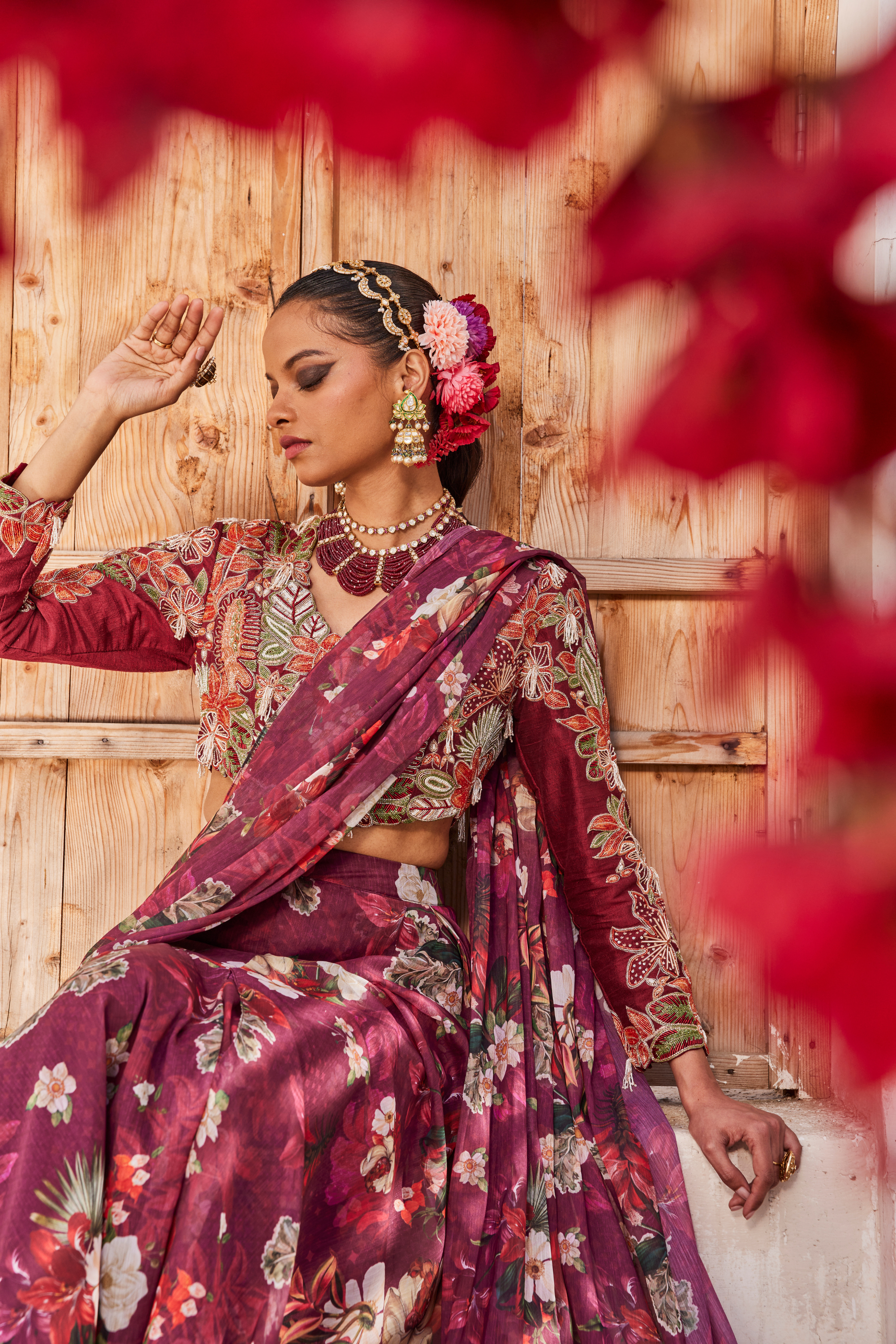 Zehra Drape Saree Set