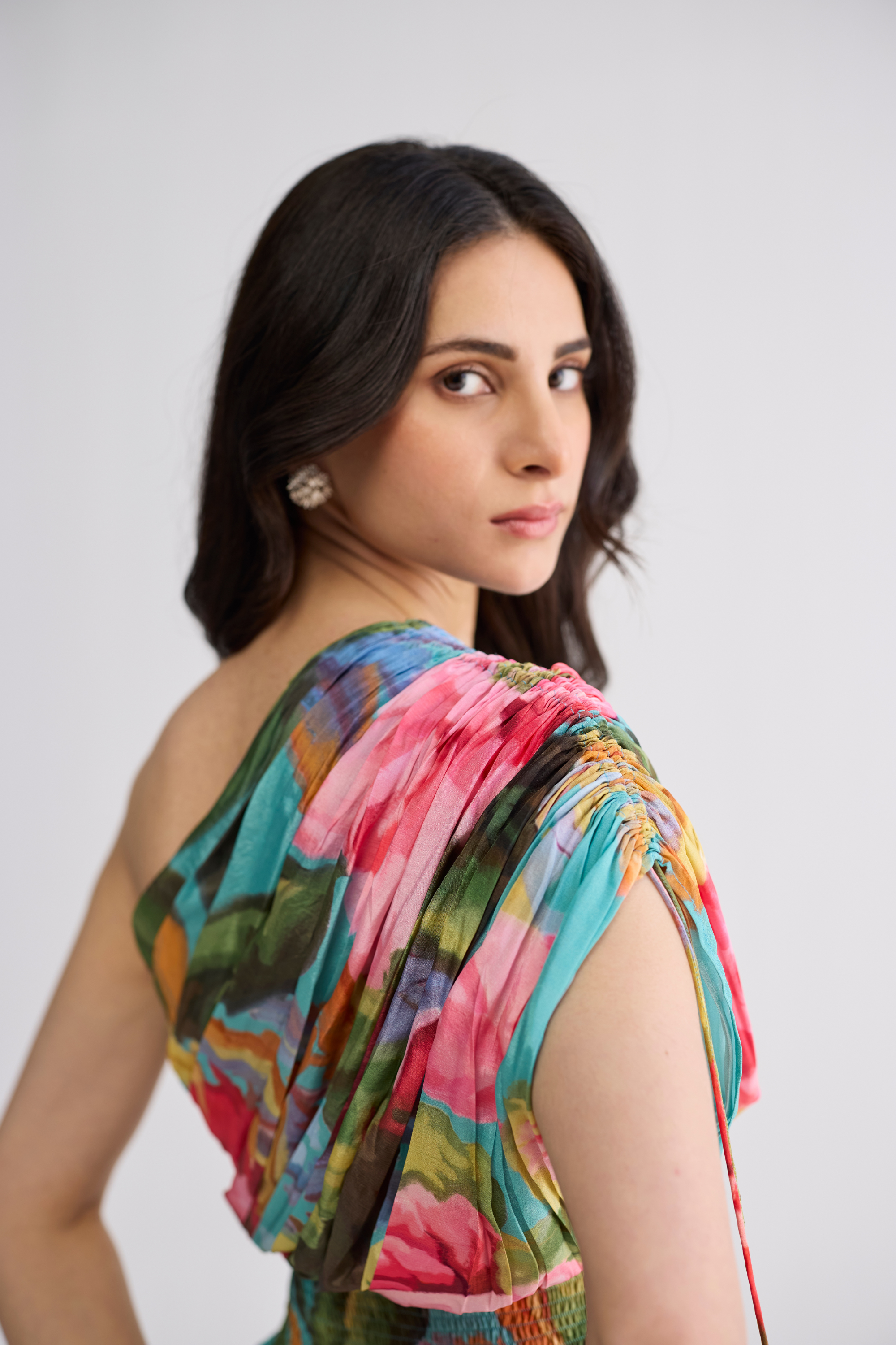 Campari One Shoulder Dress