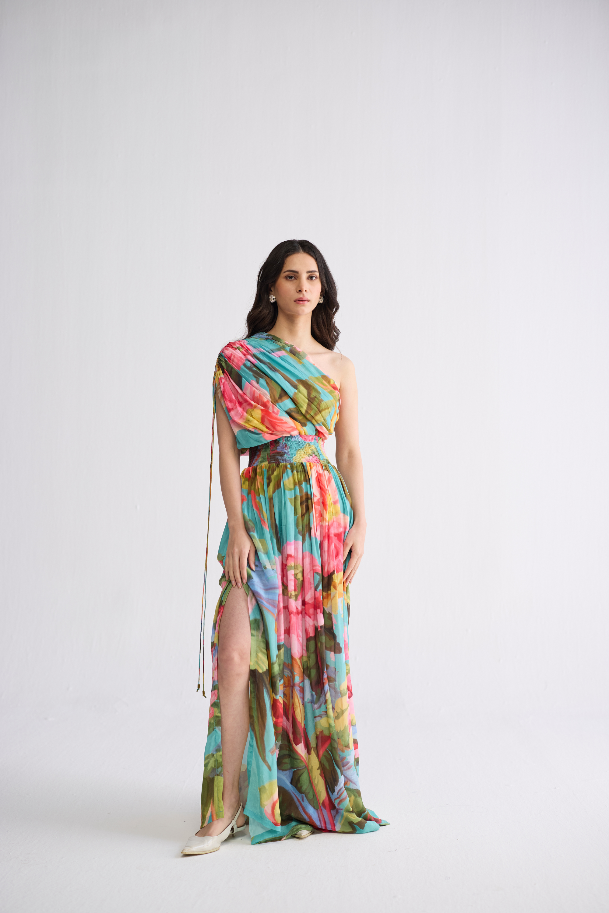 Campari One Shoulder Dress