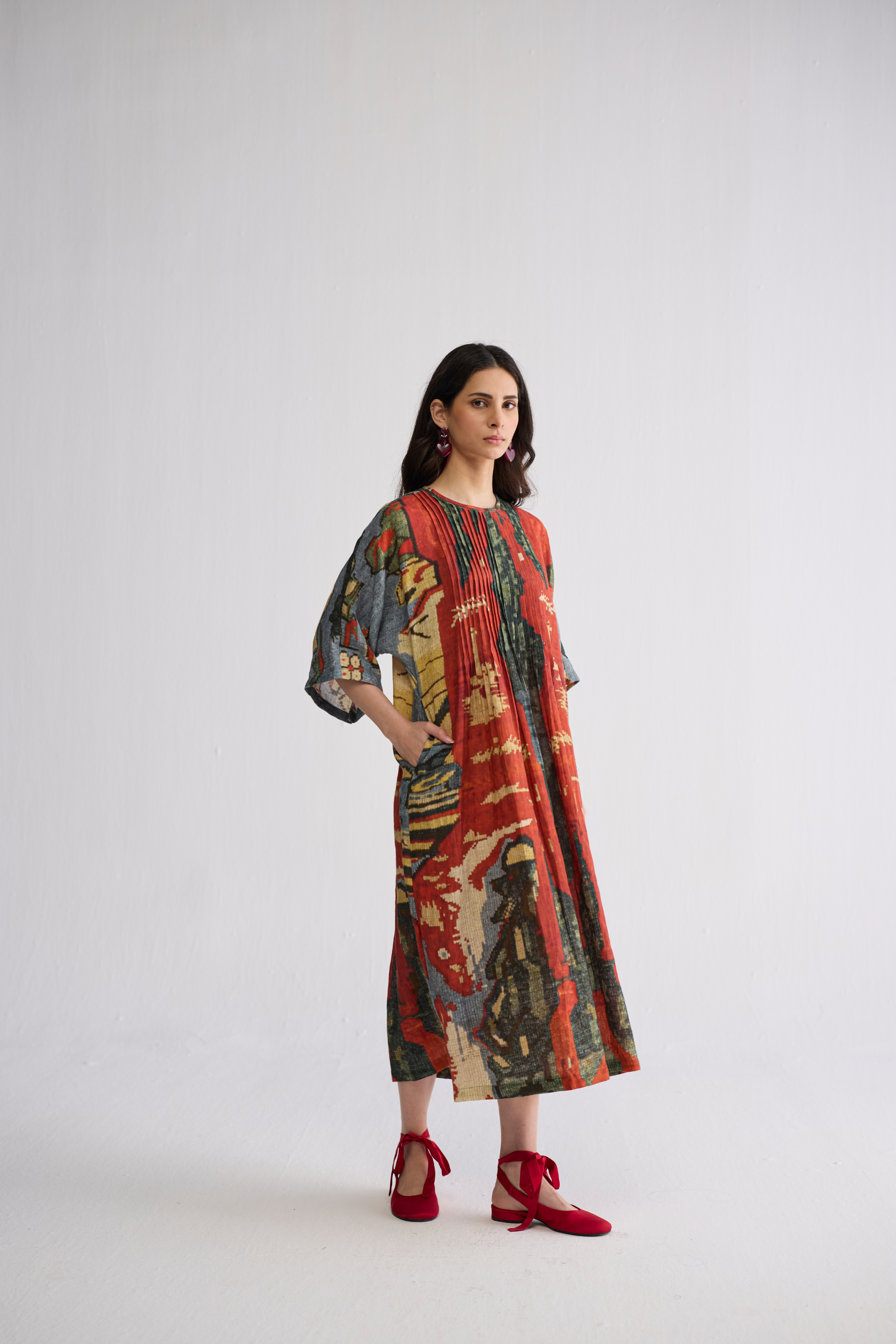 Alo Linen Pintucks Dress
