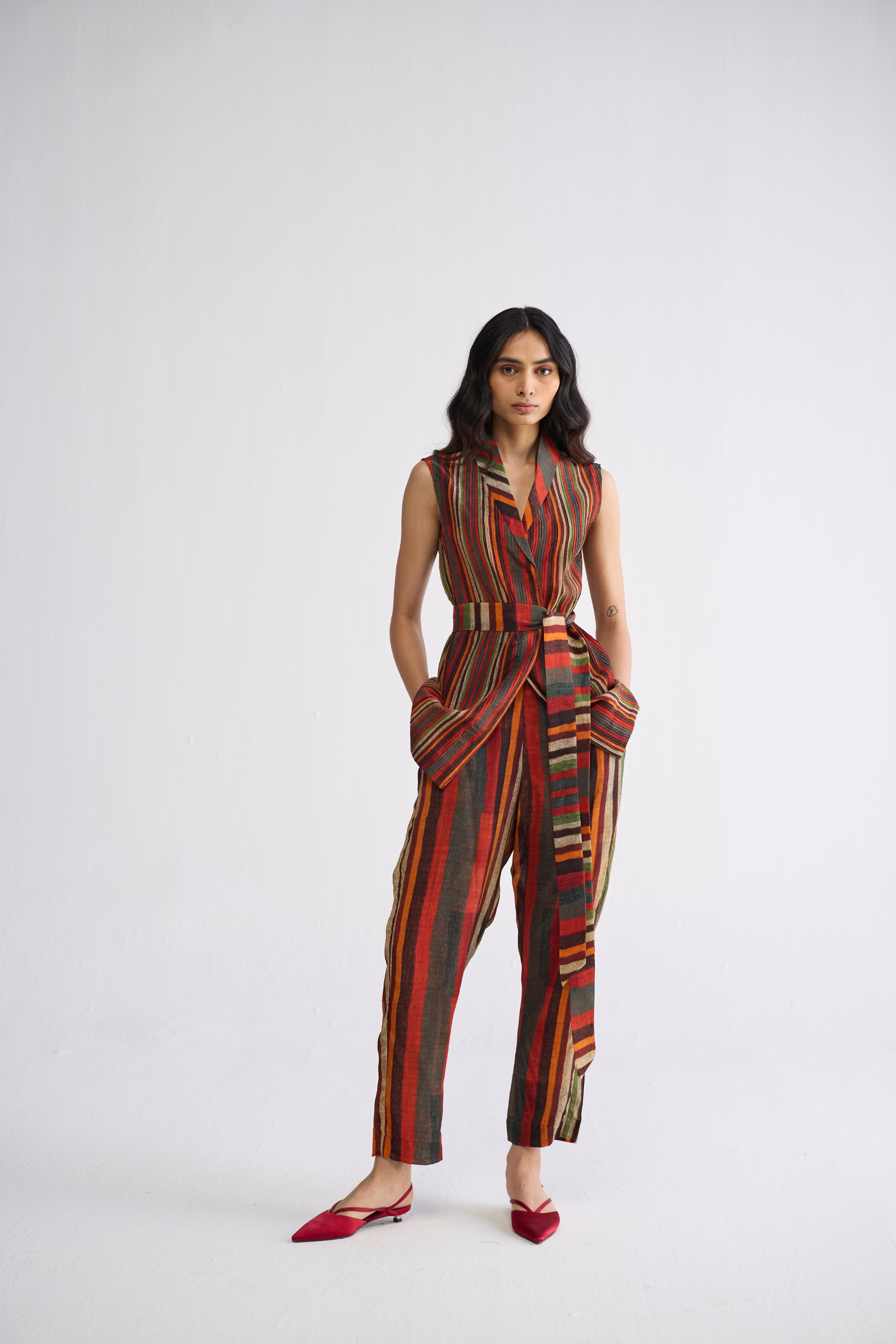 Jilian Pintucks Jacket & Pants Set