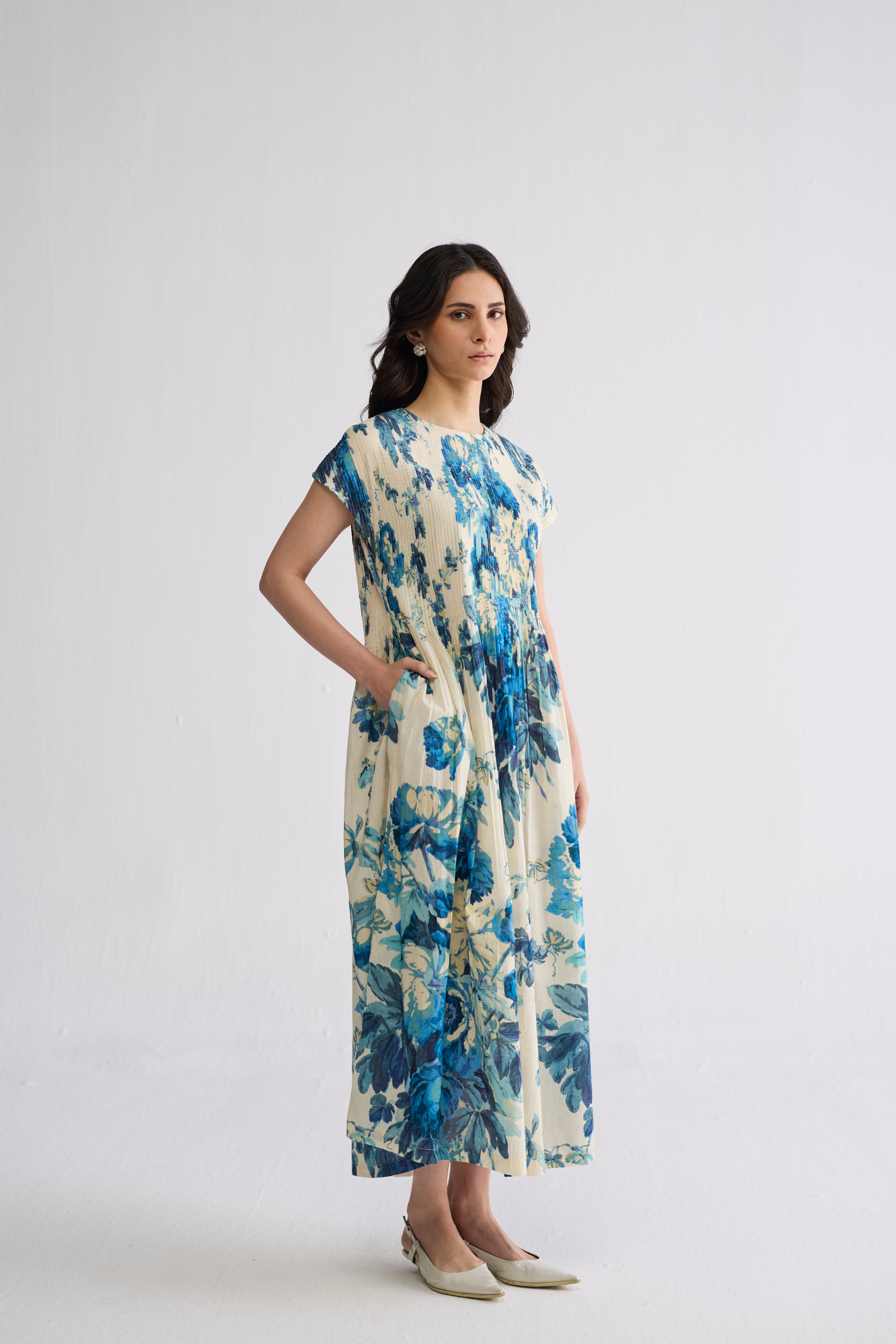 Royal Paradise Pintucks Dress