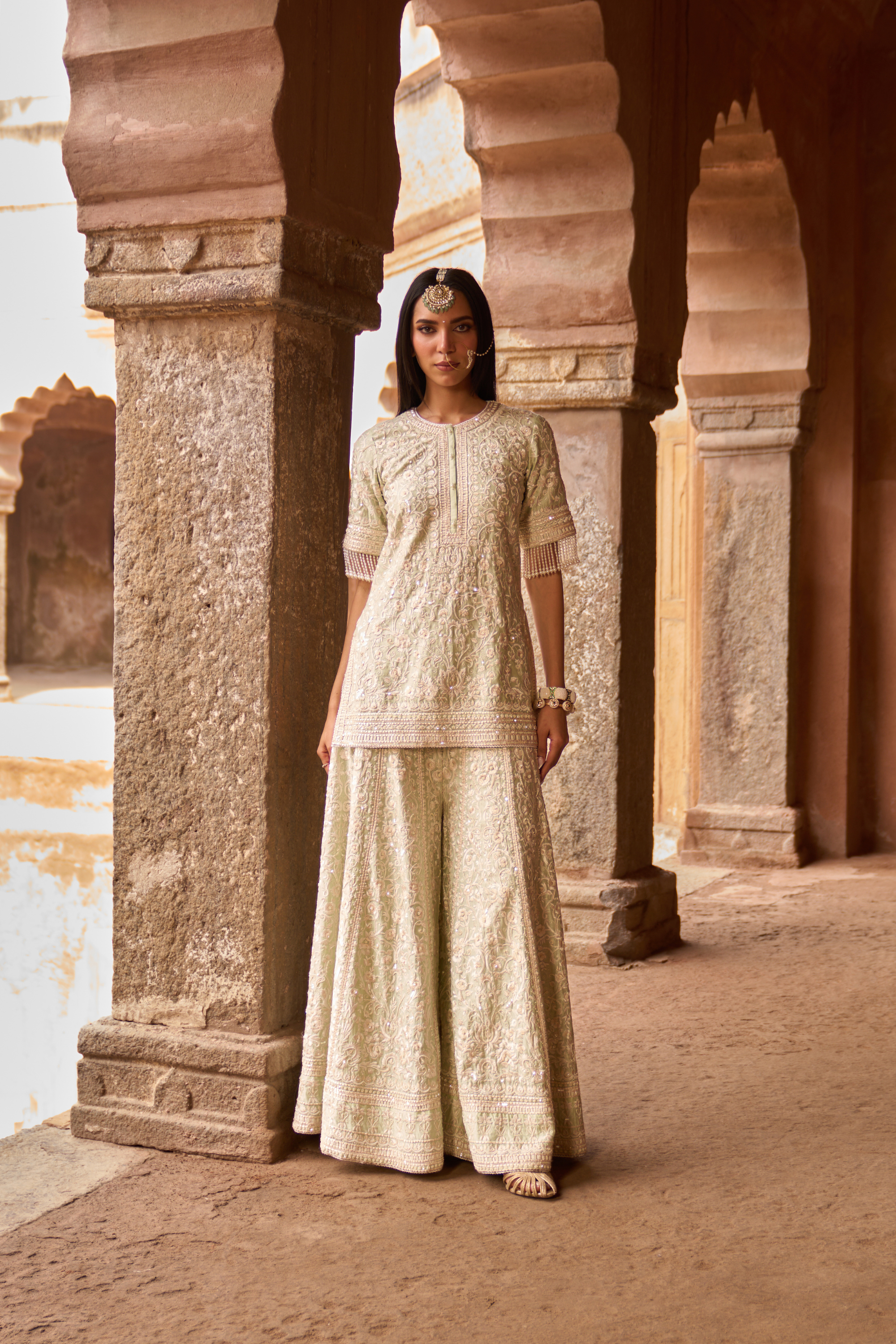 Heer - Mint Green Short Kurta Set