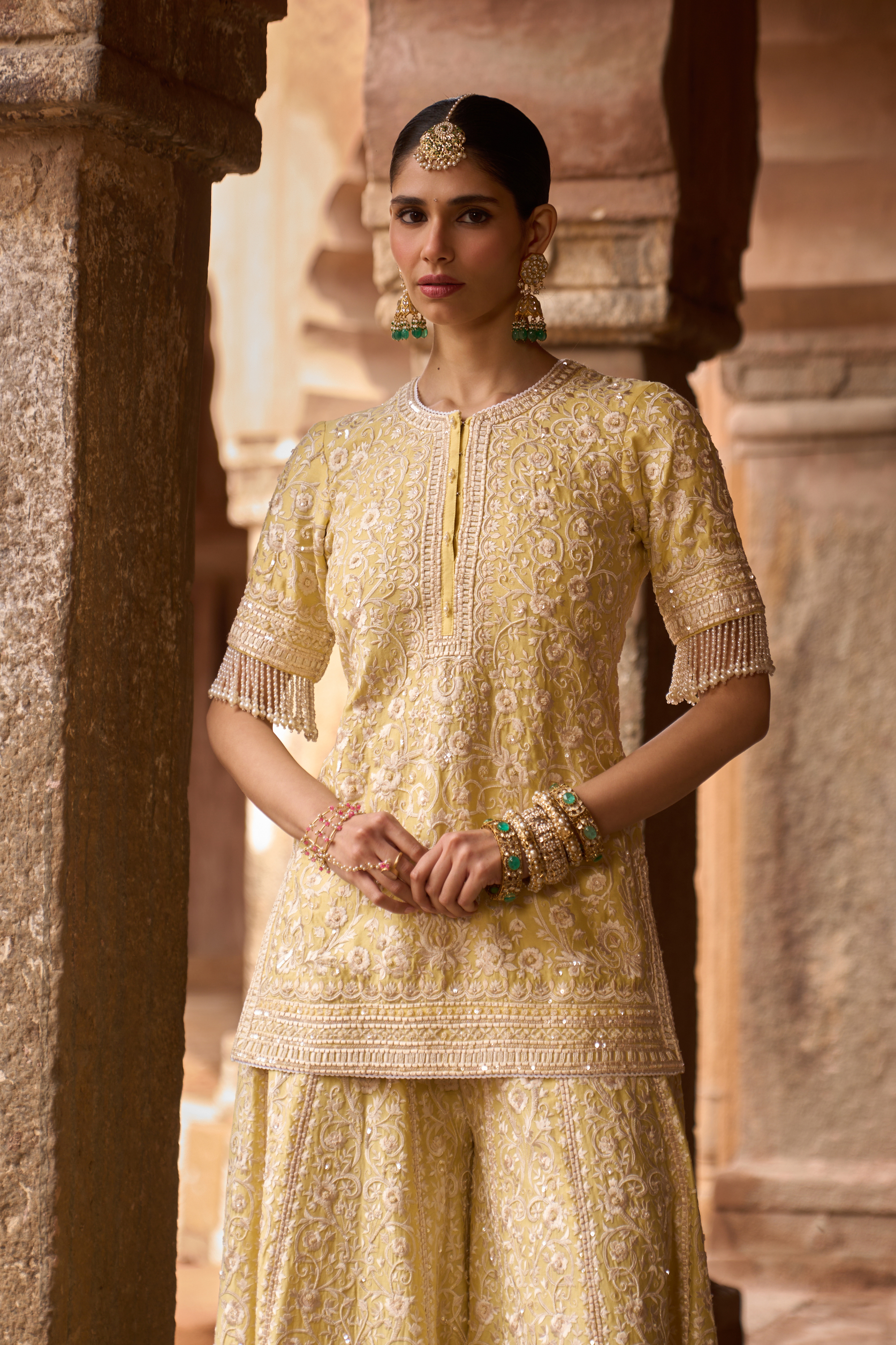 Heer - Lemon Yellow Short Kurta Set