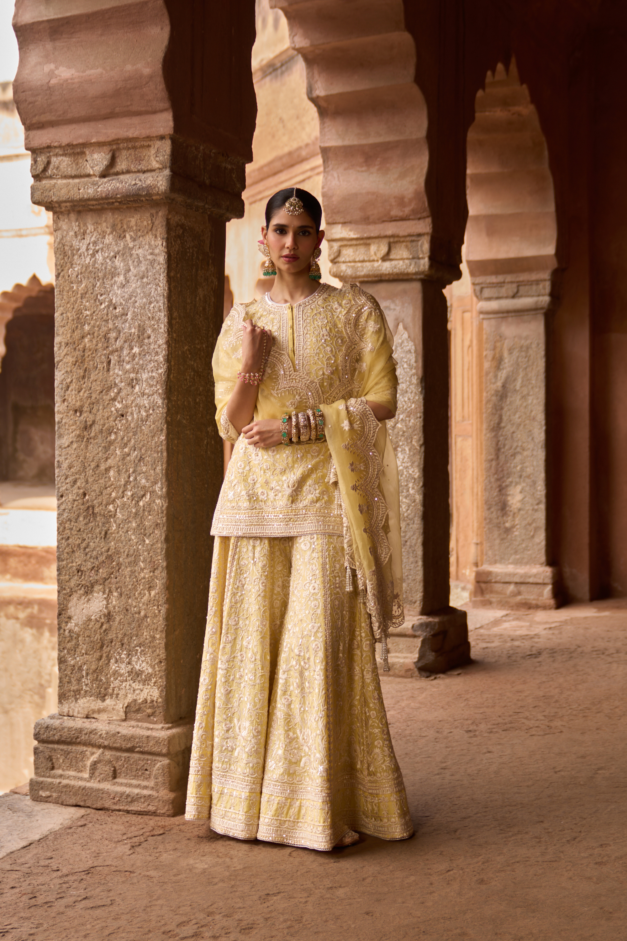 Heer - Lemon Yellow Short Kurta Set
