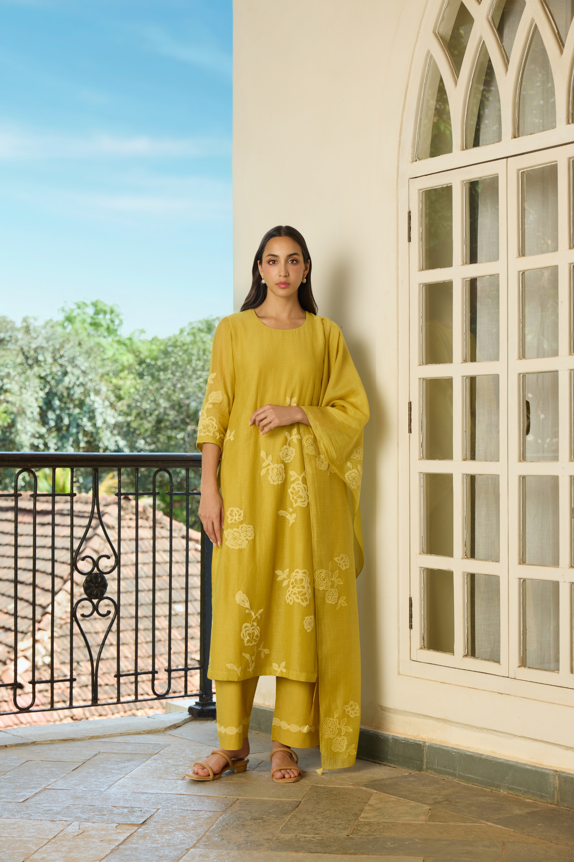 Marigold Applique Kurta Set