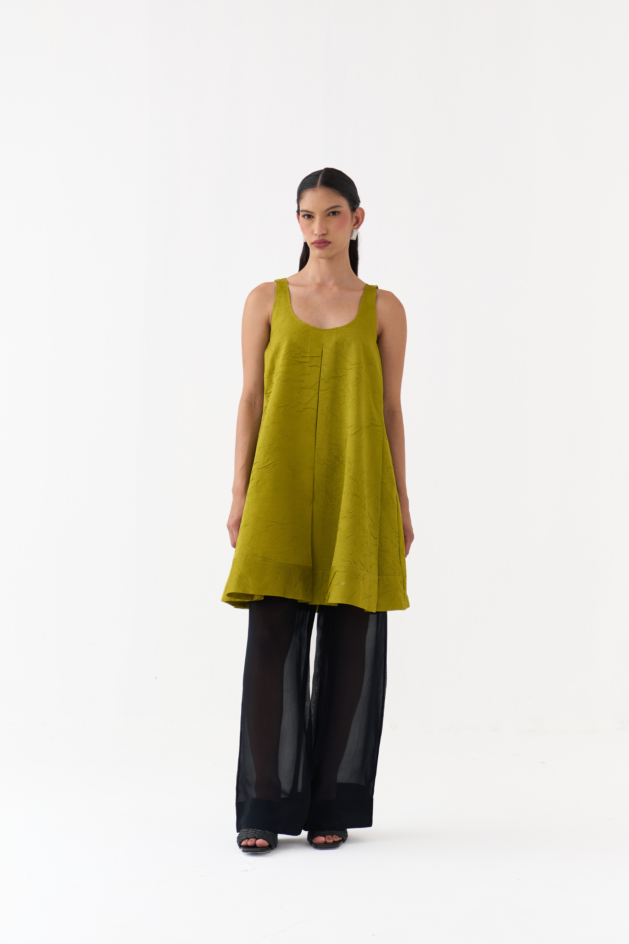 U-neck Pleated Tunic Co-ord (set Of 2)