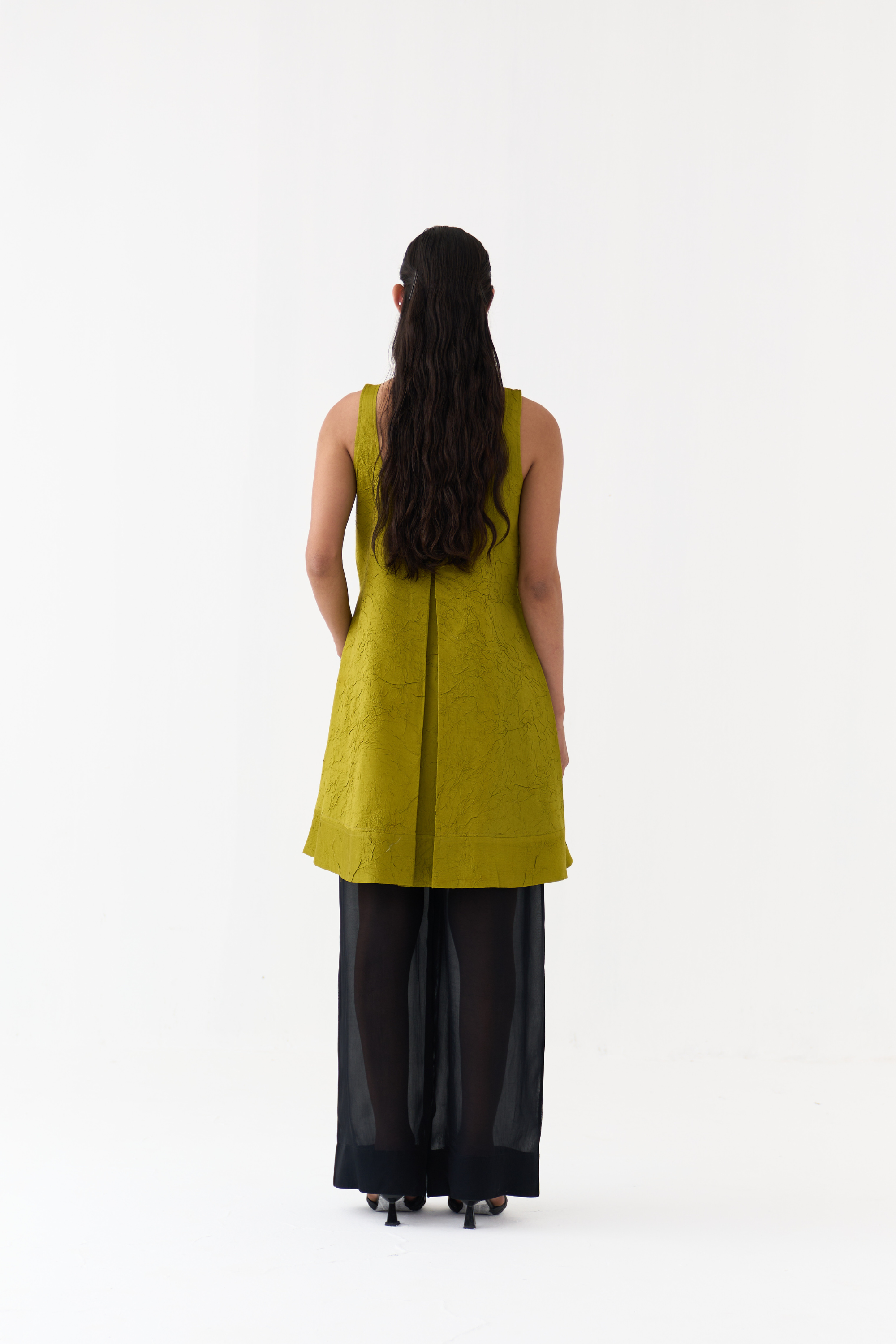 U-neck Pleated Tunic Co-ord (set Of 2)