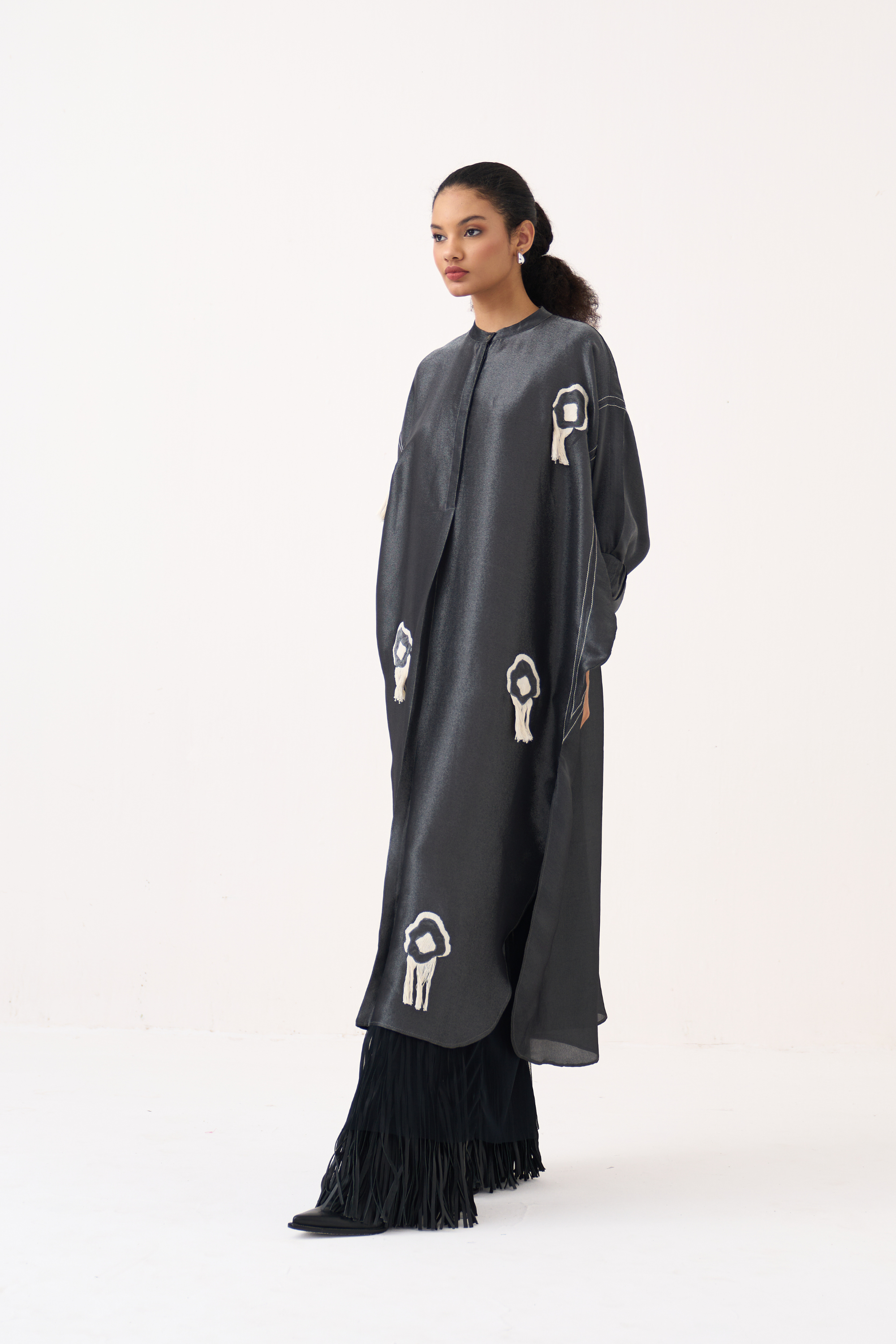 Fringe Bat Sleeve Dress (slip Included)