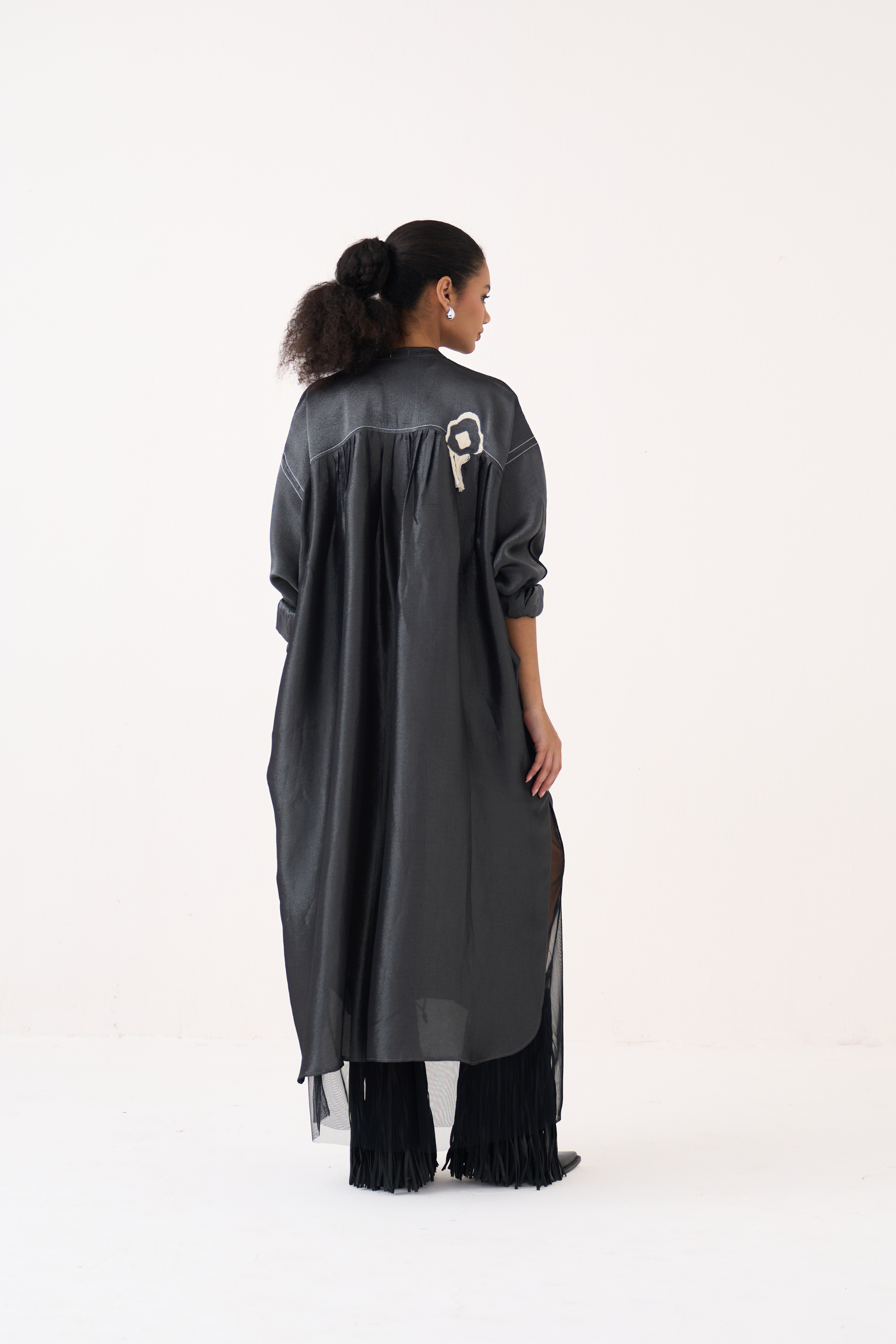 Fringe Bat Sleeve Dress (slip Included)