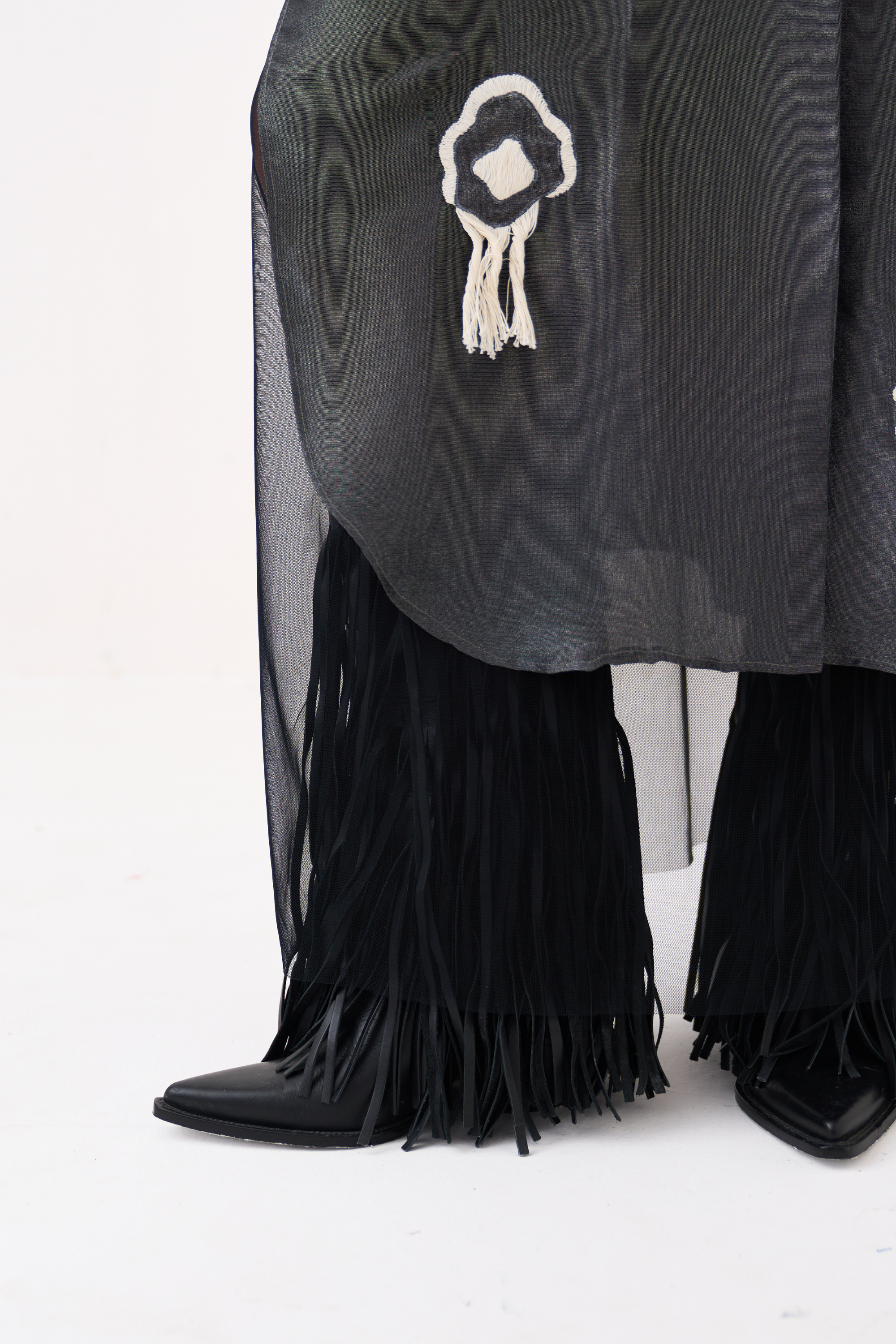 Fringe Bat Sleeve Dress (slip Included)