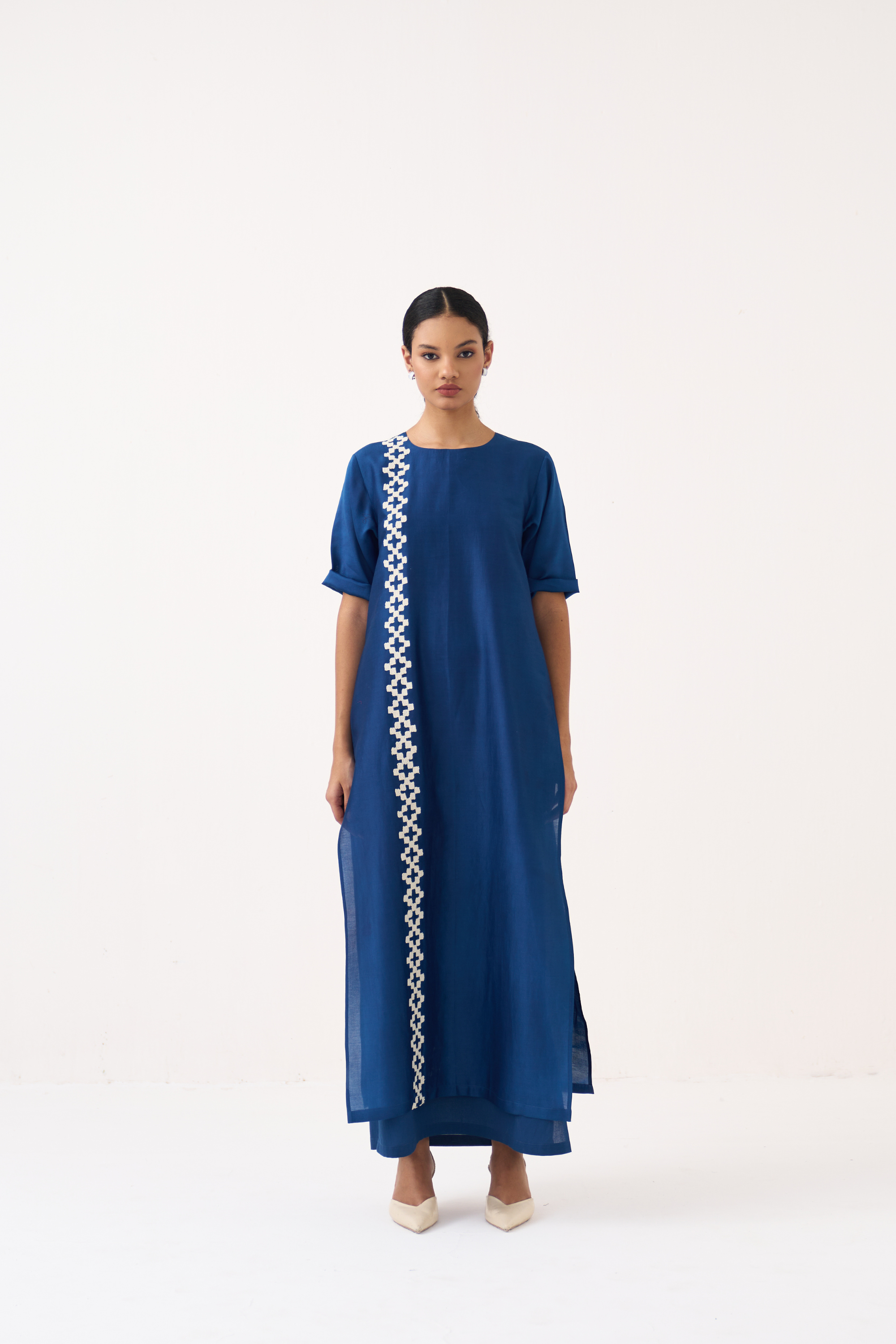 Emb. Double Layer Dress