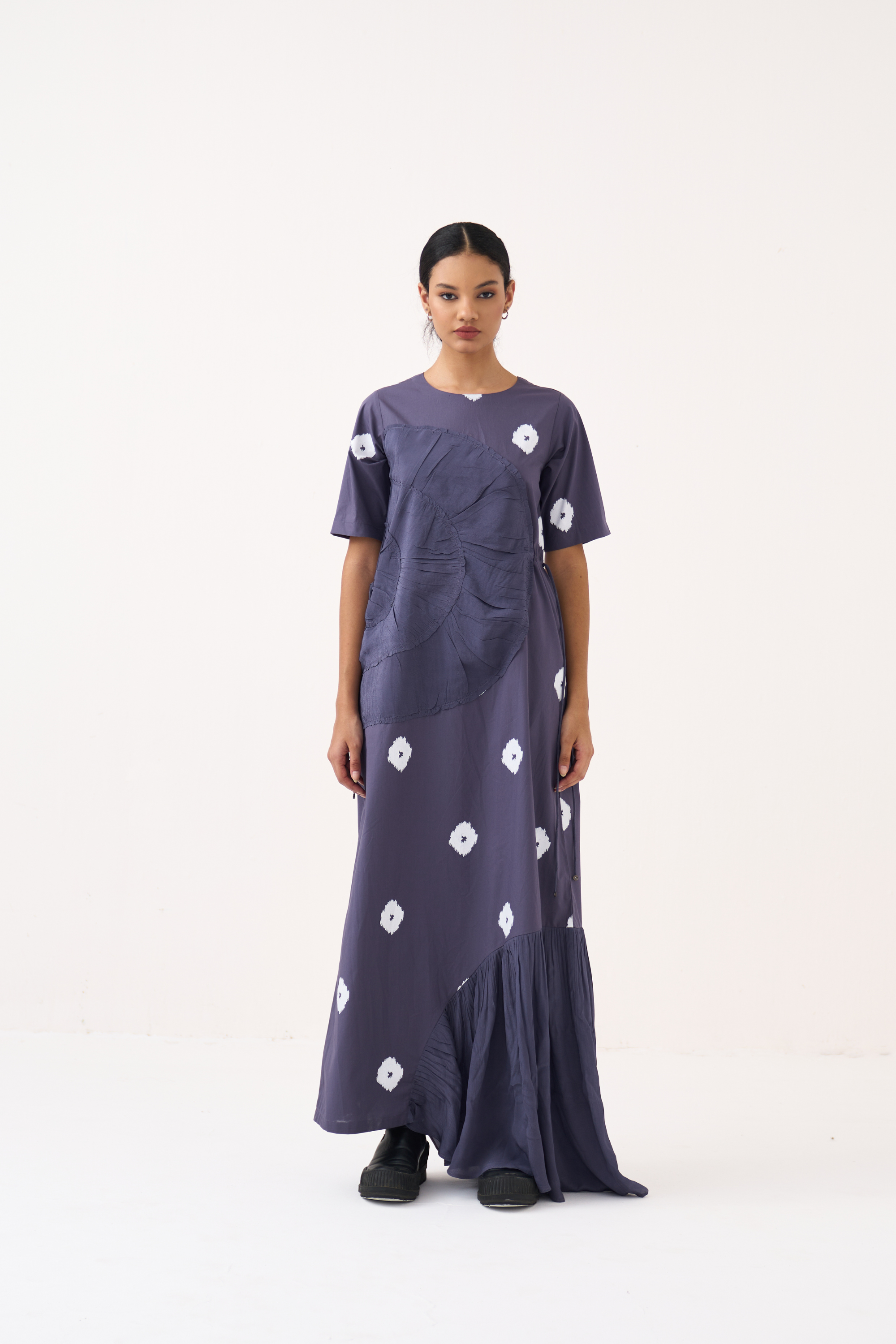 Block Print Multi Drawstring Dress