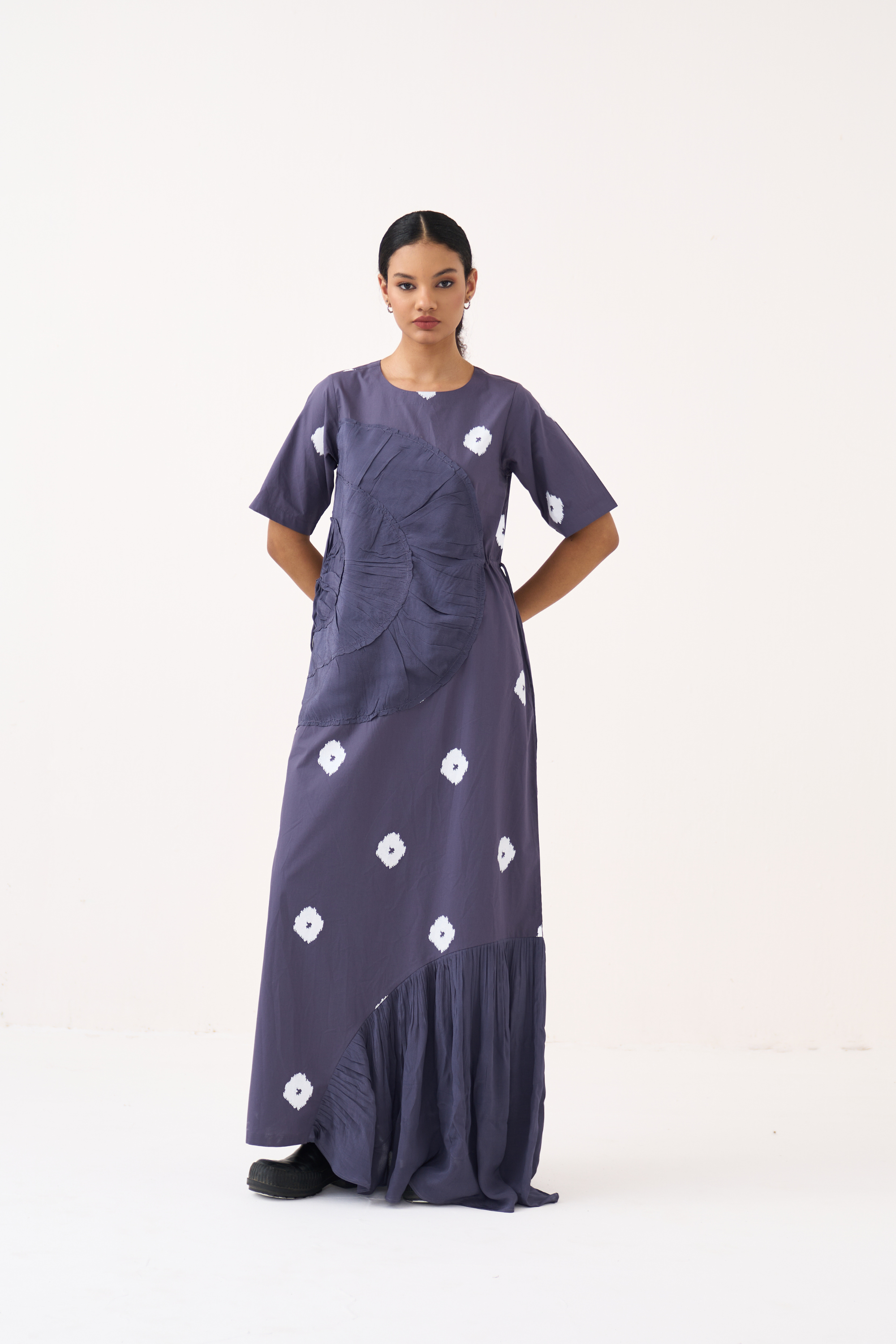 Block Print Multi Drawstring Dress