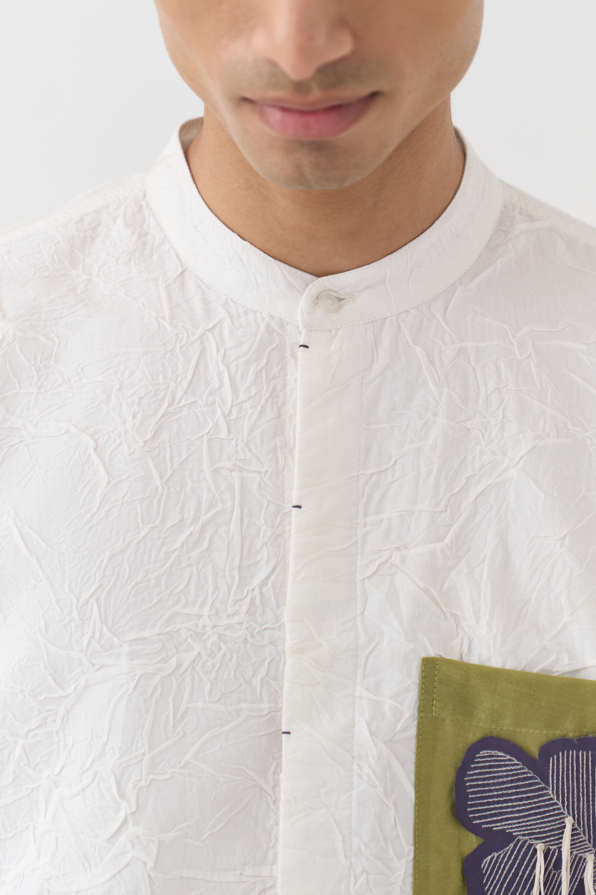 Fringe Applique Patch Pocket Shirt Co-ord