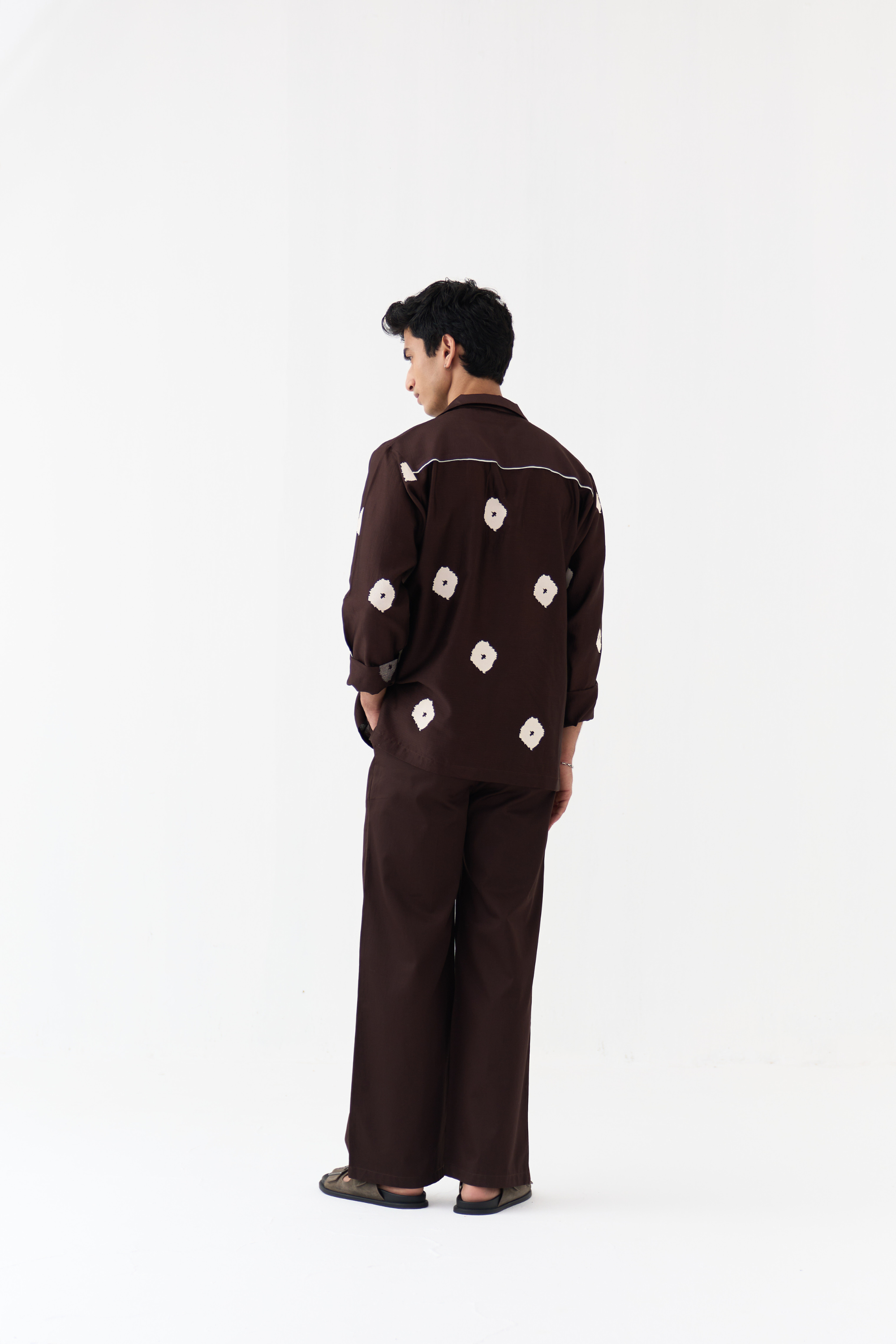 Block Print V-neck Shirt Co-ord