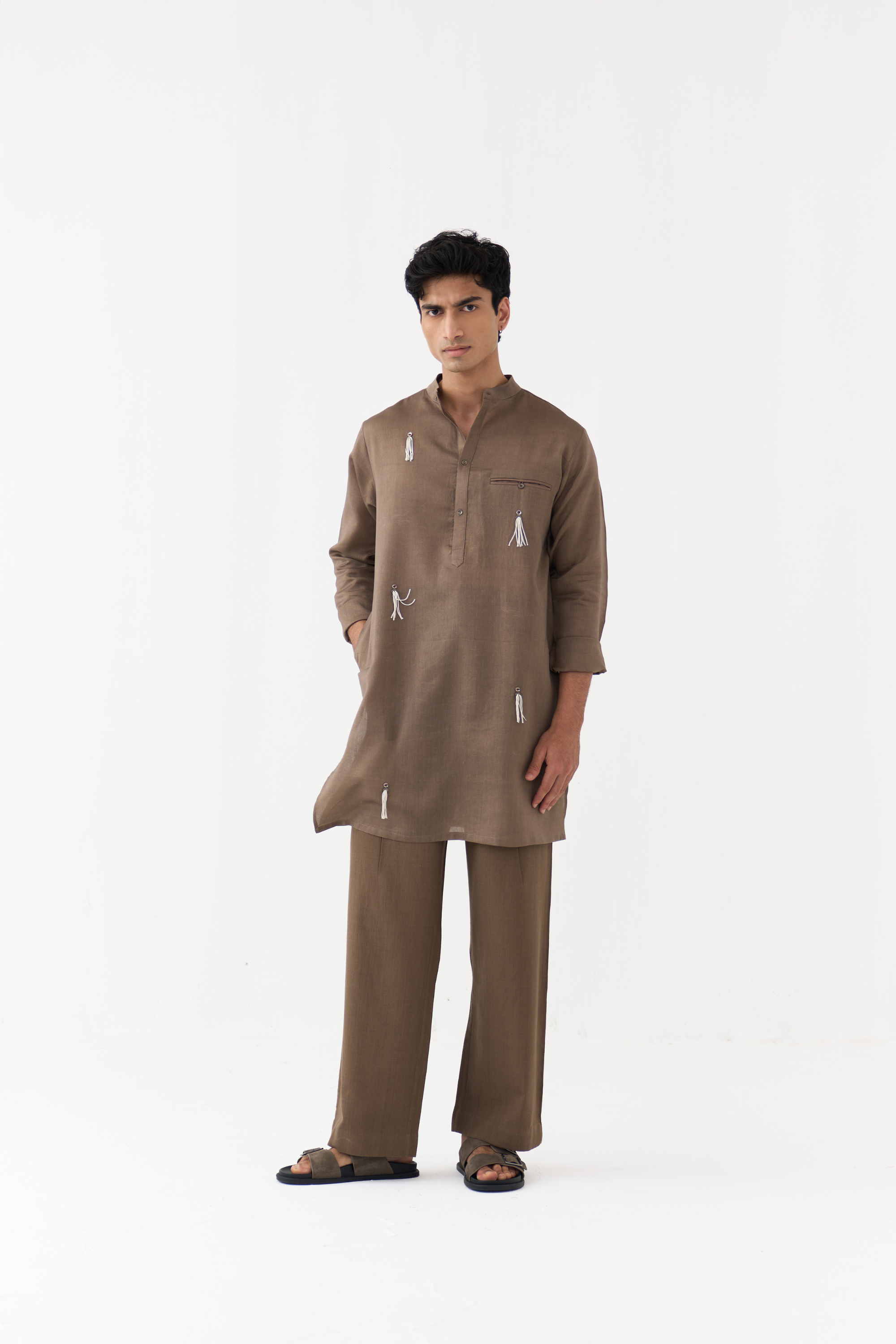 Button Emb. Kurta Co-ord