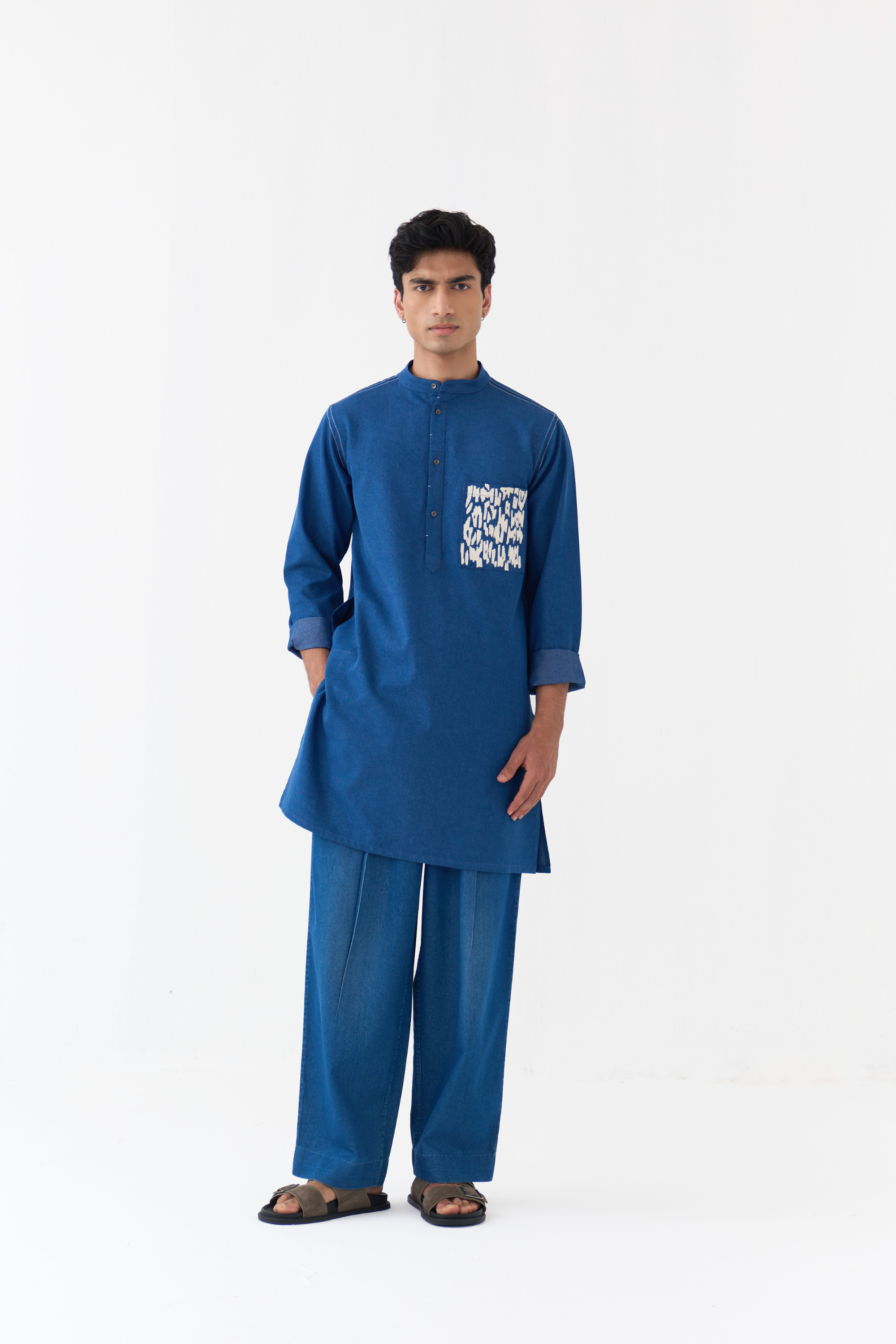Emb. Patch Pocket Kurta Co-ord