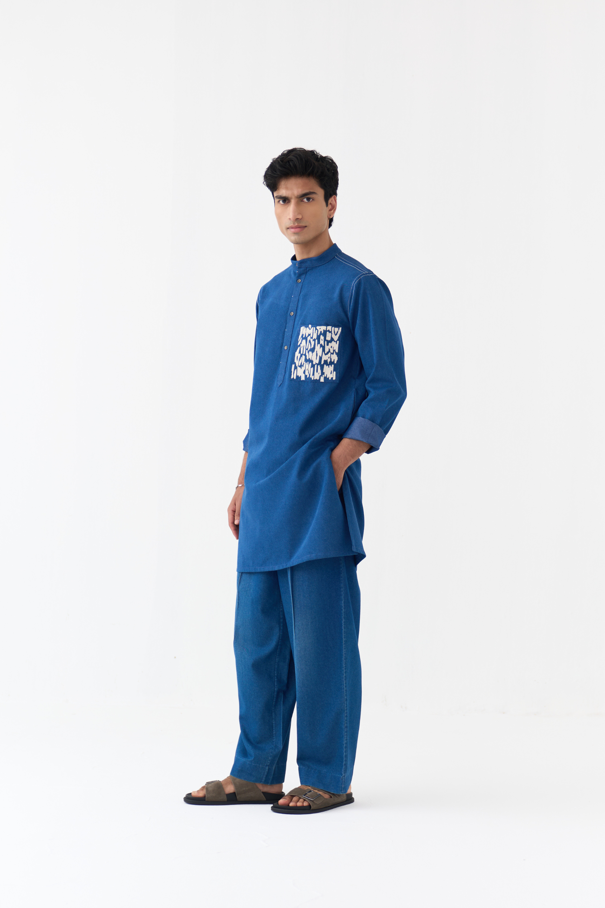 Emb. Patch Pocket Kurta Co-ord