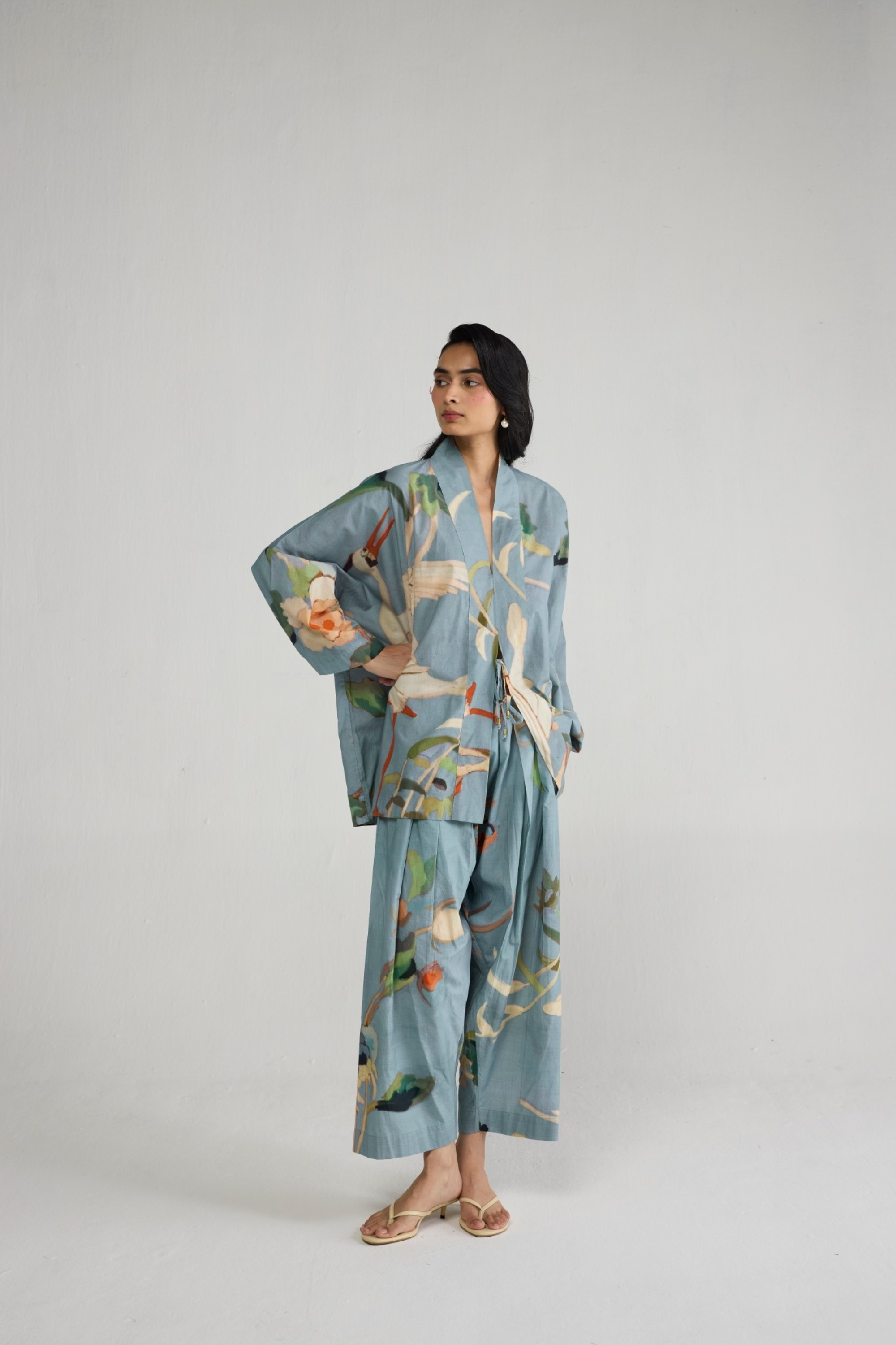 Asagao Kimono Kurta & Pants Set
