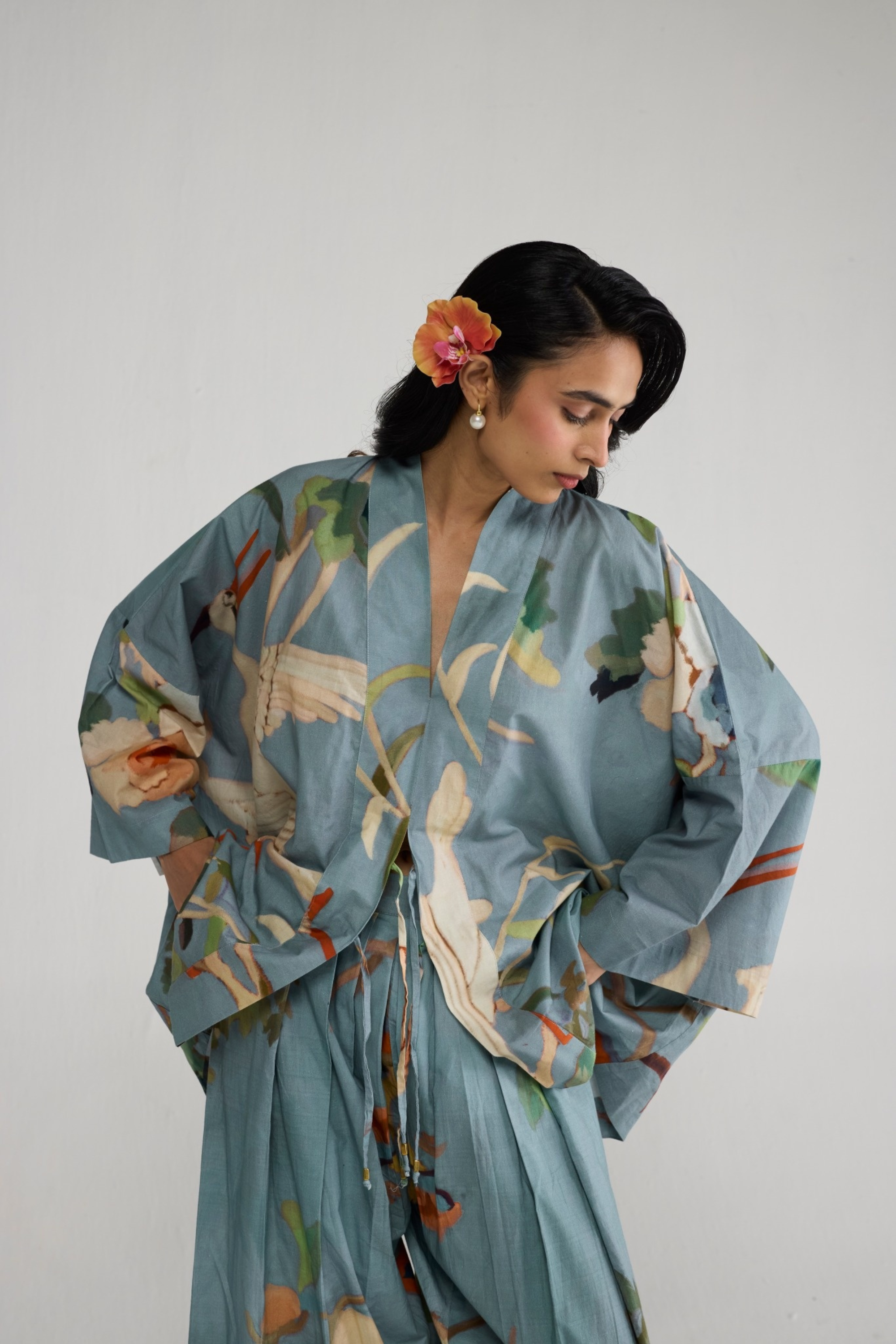 Asagao Kimono Kurta & Pants Set