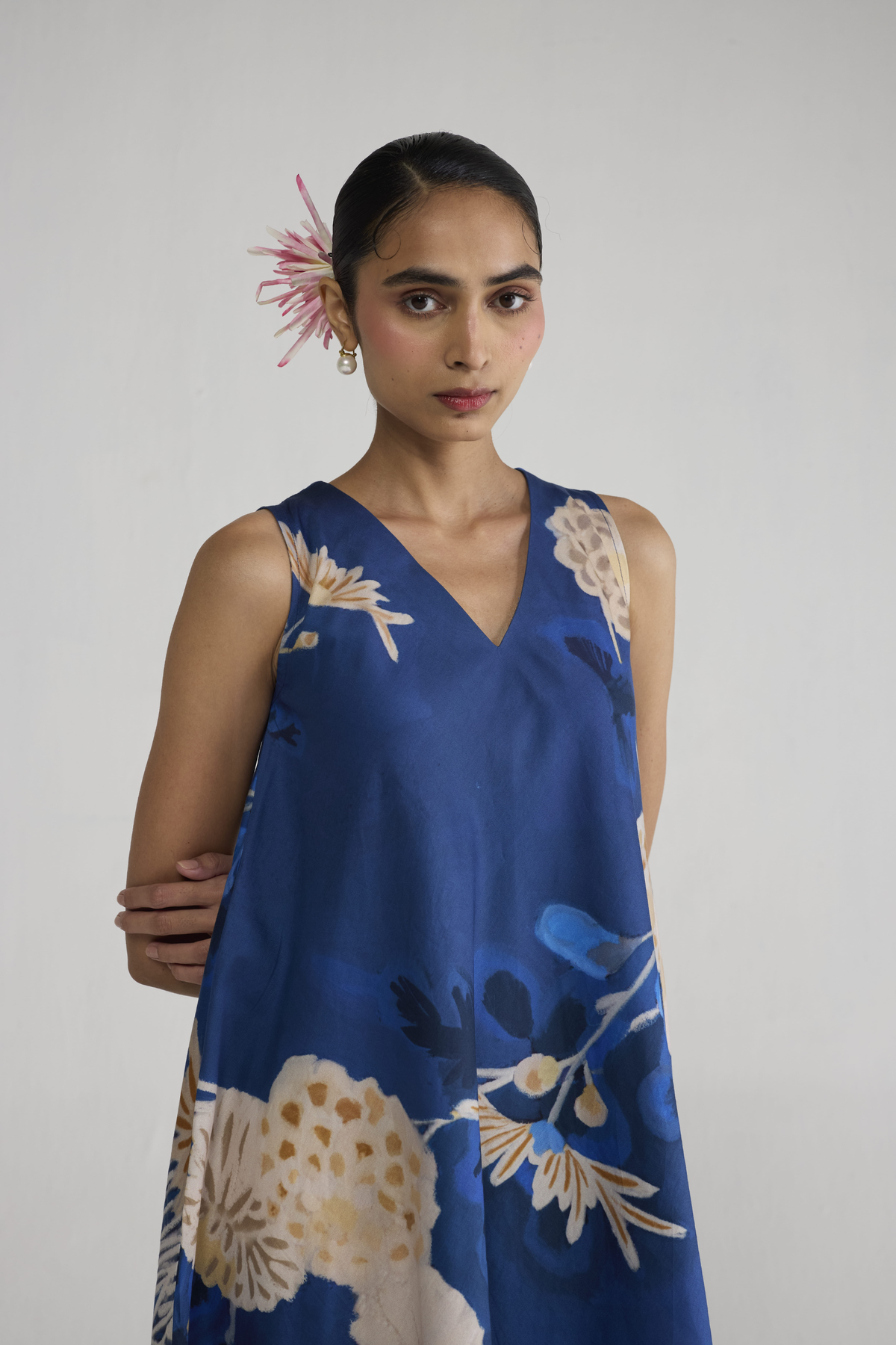 Ren V Neck Draped Dress
