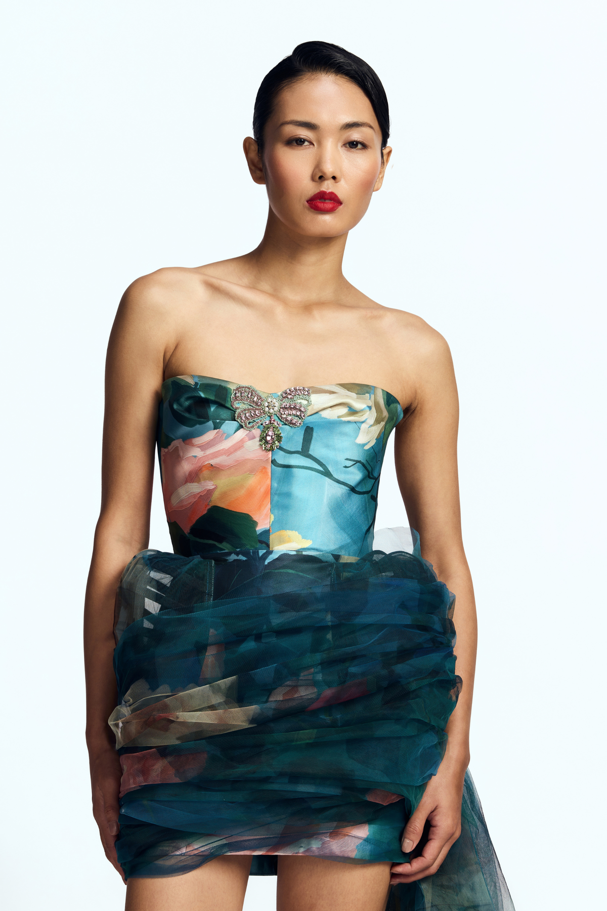 Strapless Bow Mini Dress