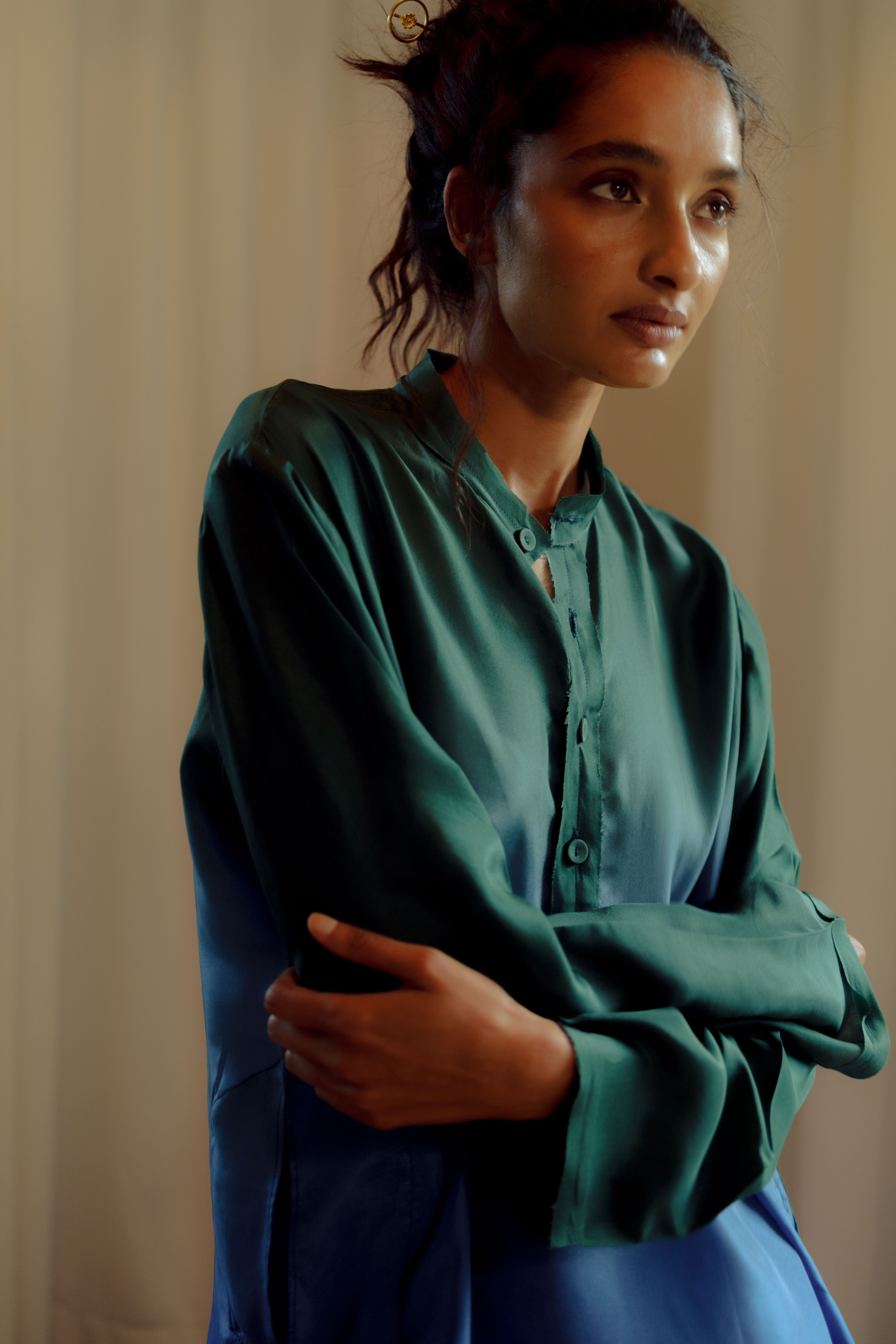 Nira Ocean Silk Kurta Set