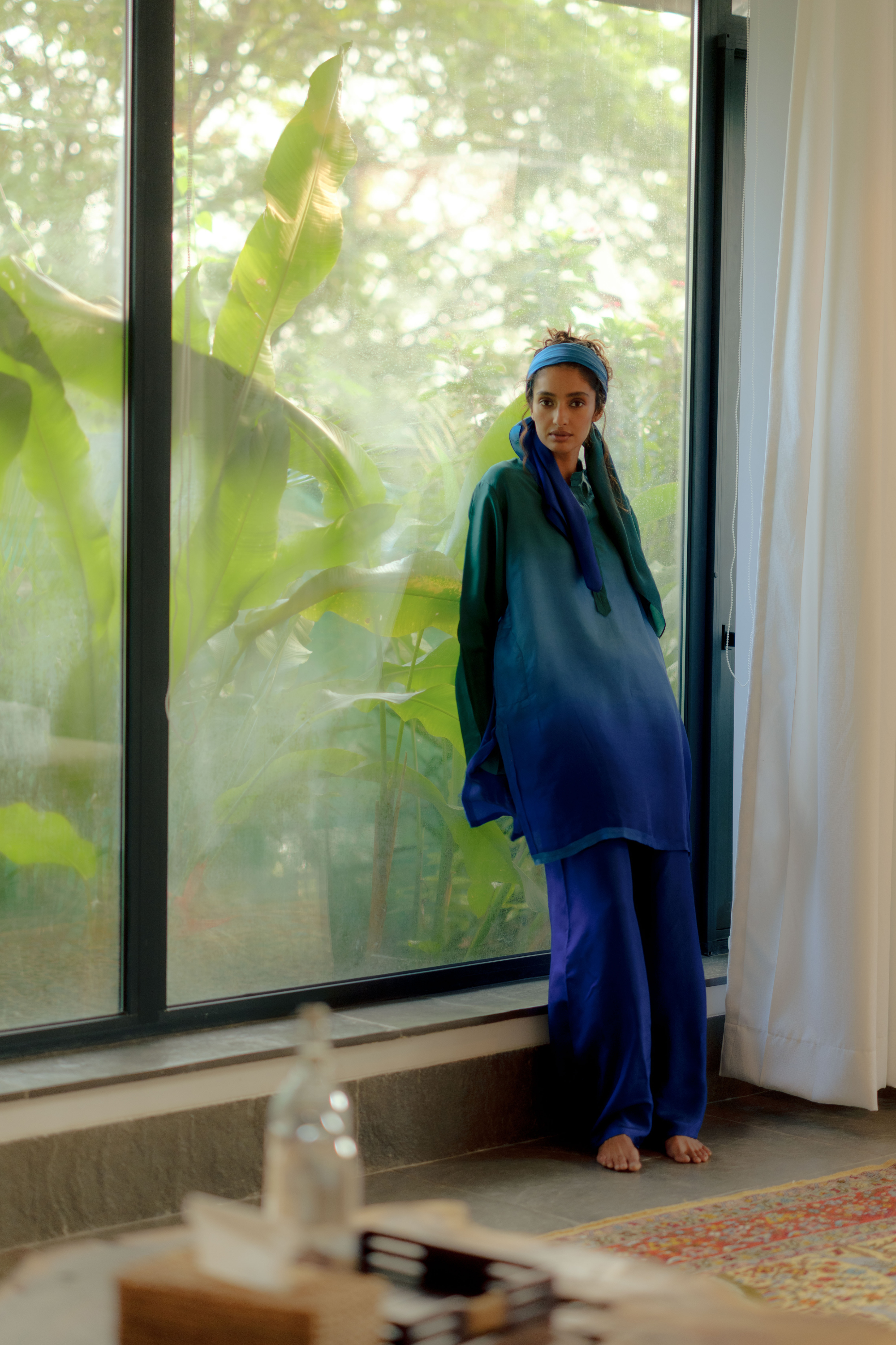 Nira Ocean Silk Kurta Set