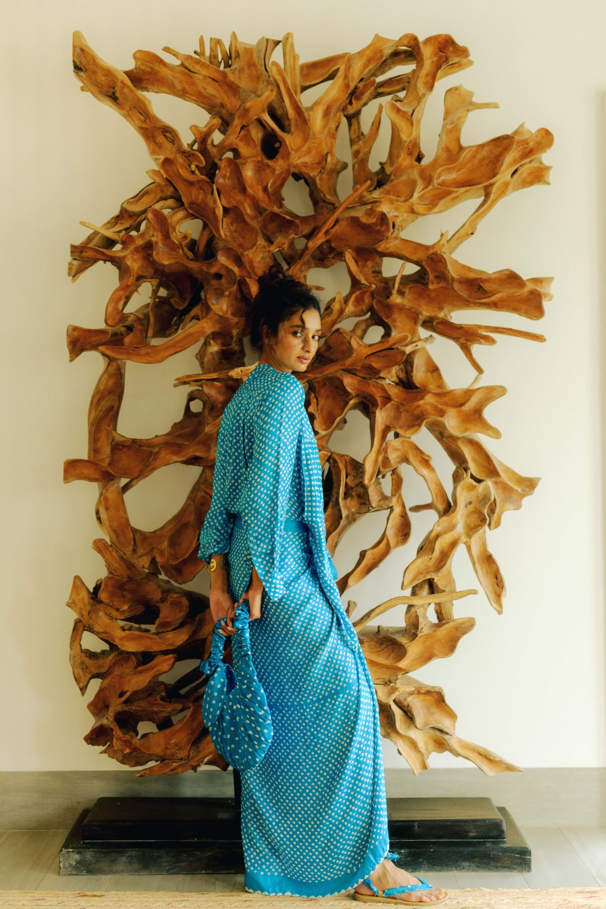 Akasha Silk Bandhani Sarong Dress