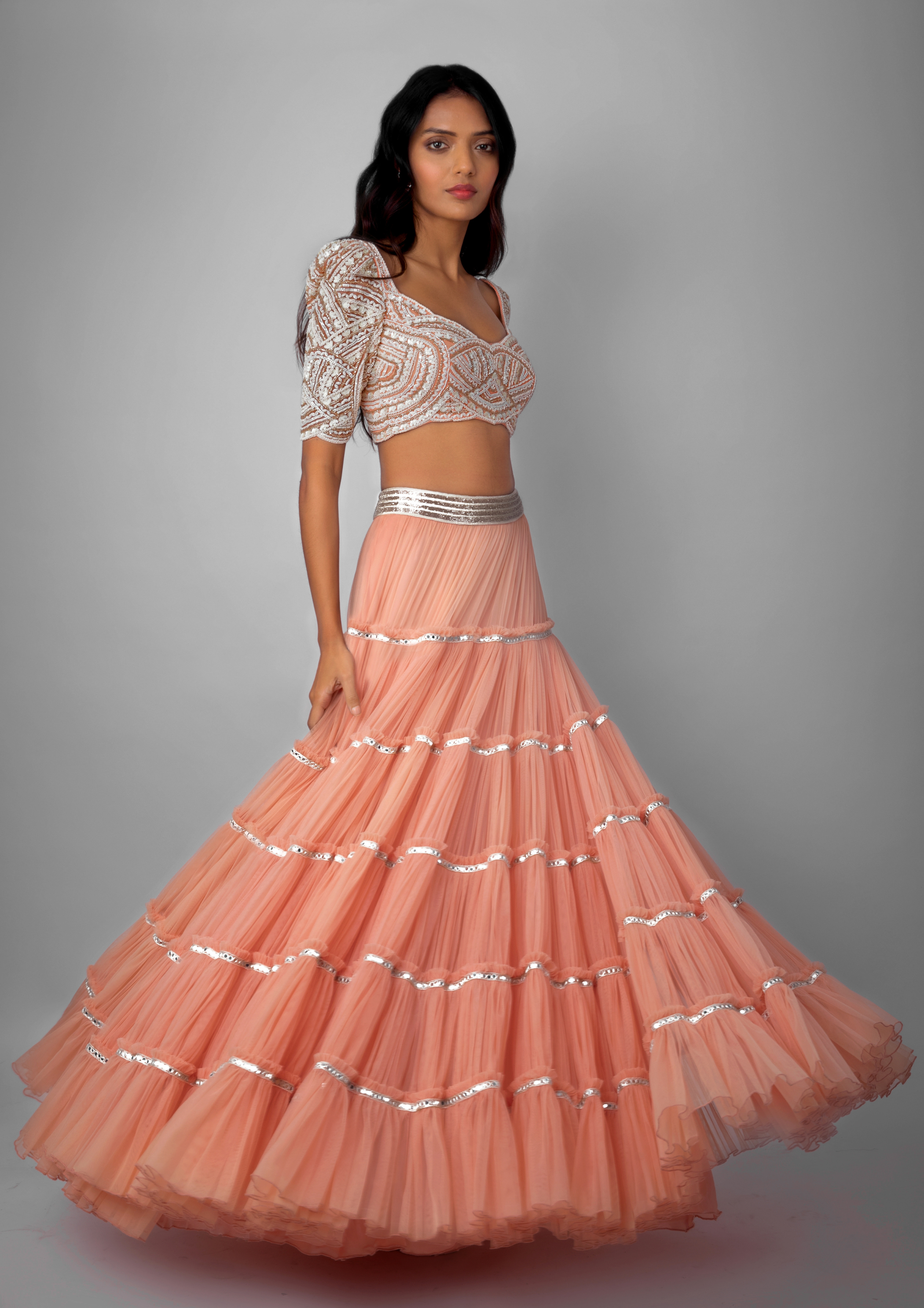 Peach Polina Skirt Set