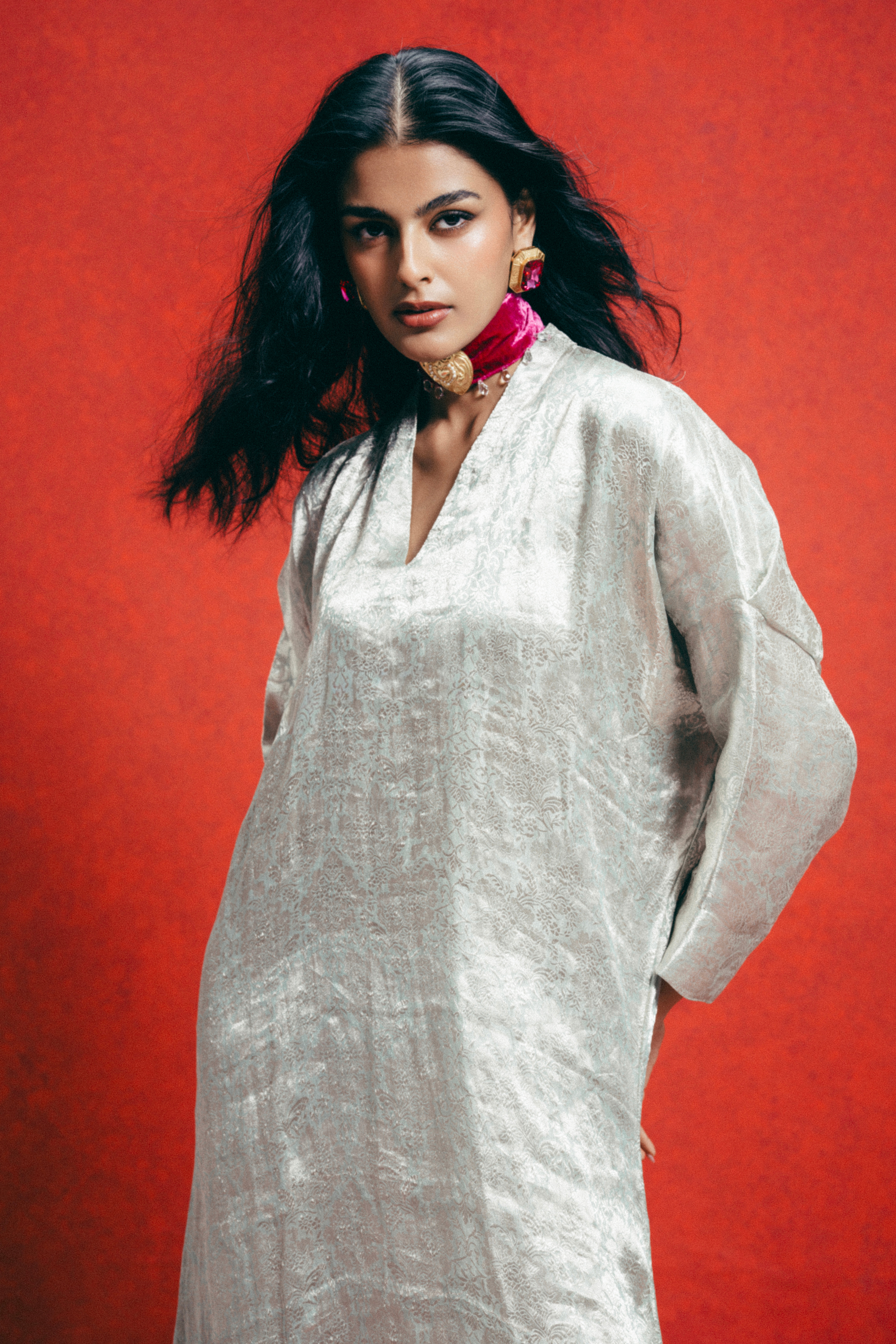 Handwoven Sea Green Banarasi Kaftan