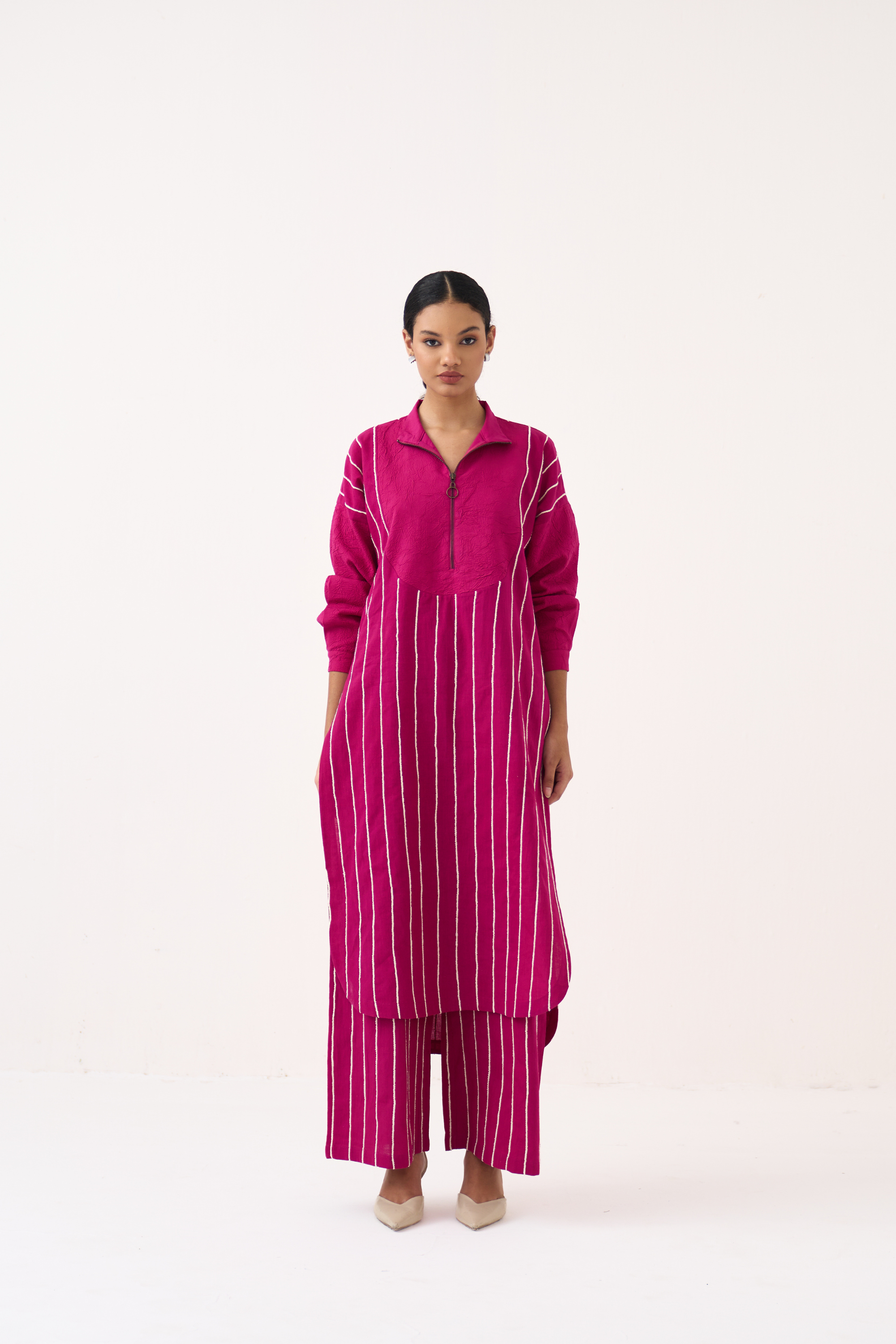U-yoke Emb. Tunic Co-ord (set Of 2)