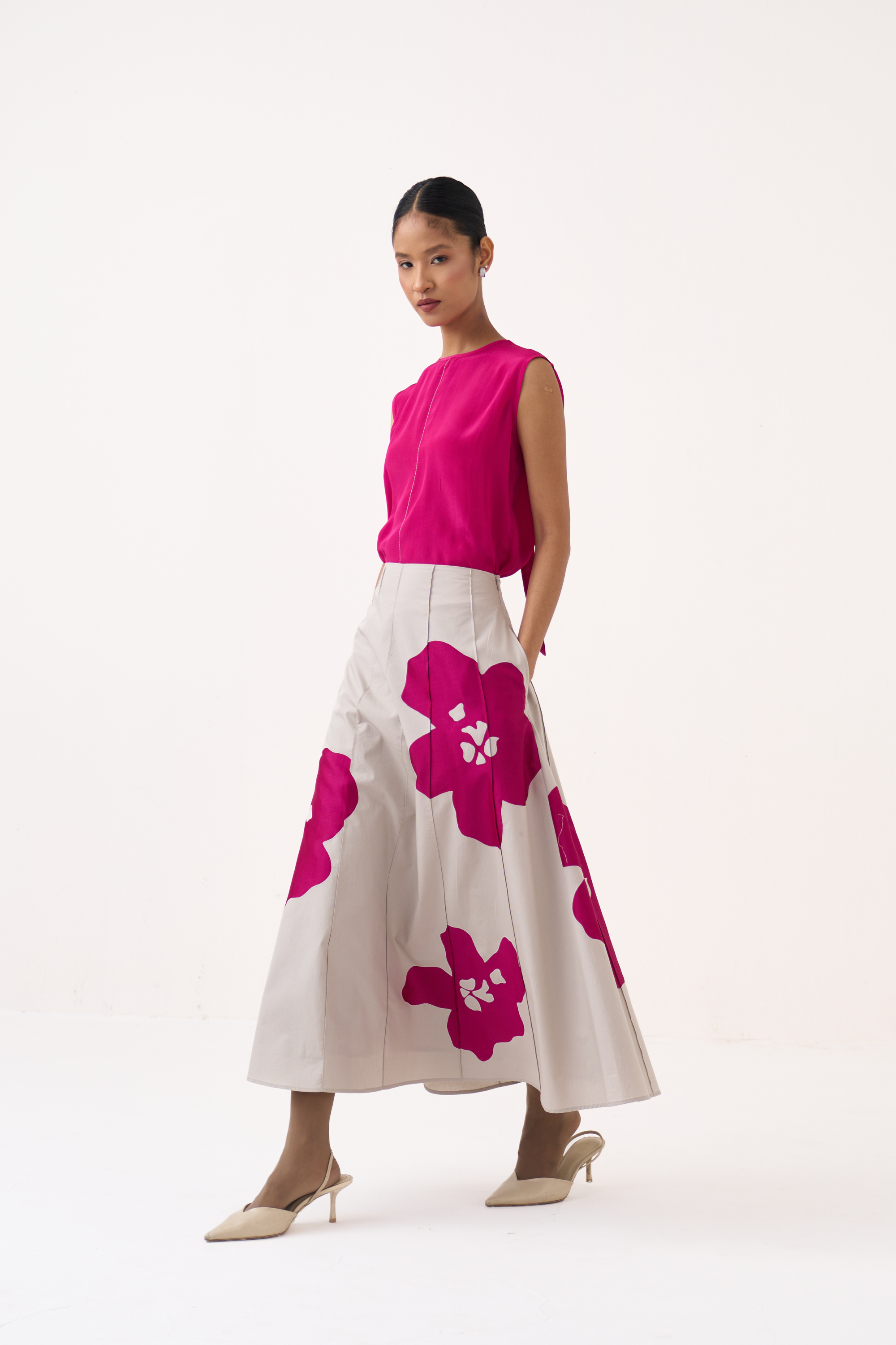 Floral Reverse Applique Skirt Co-ord (set Of 2)