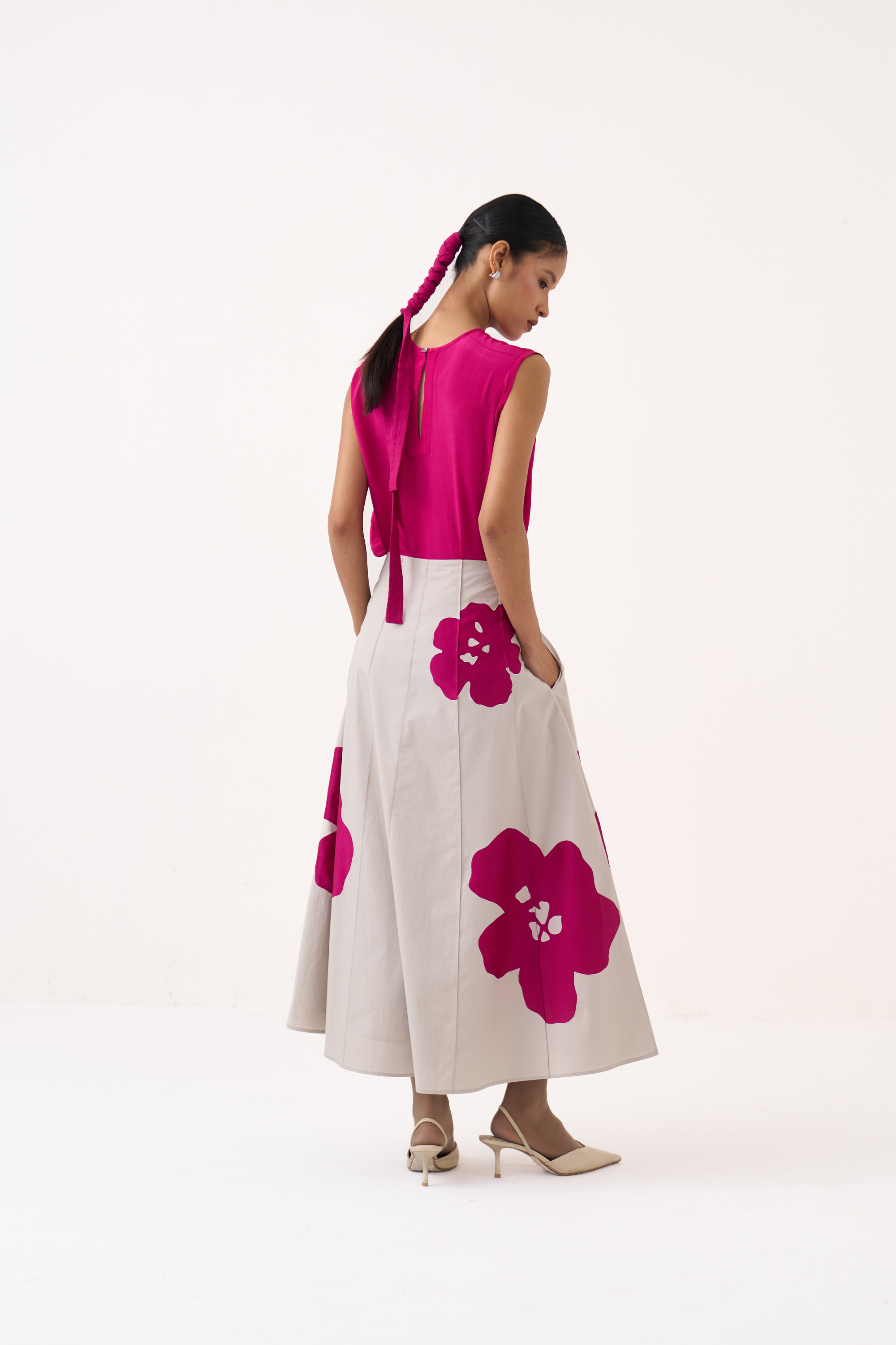 Floral Reverse Applique Skirt Co-ord (set Of 2)