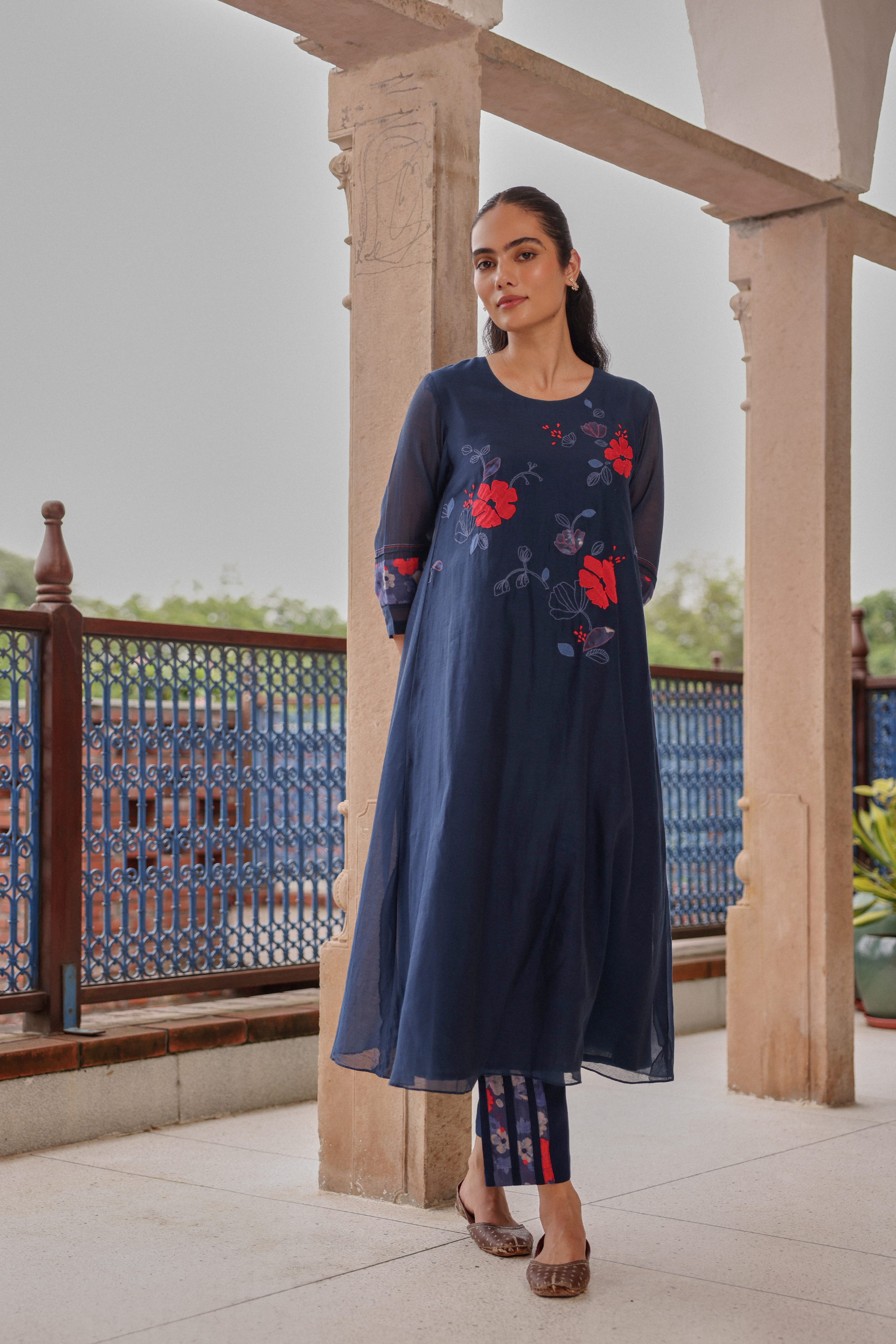 Indigo Applique Bloom Co-ord Set