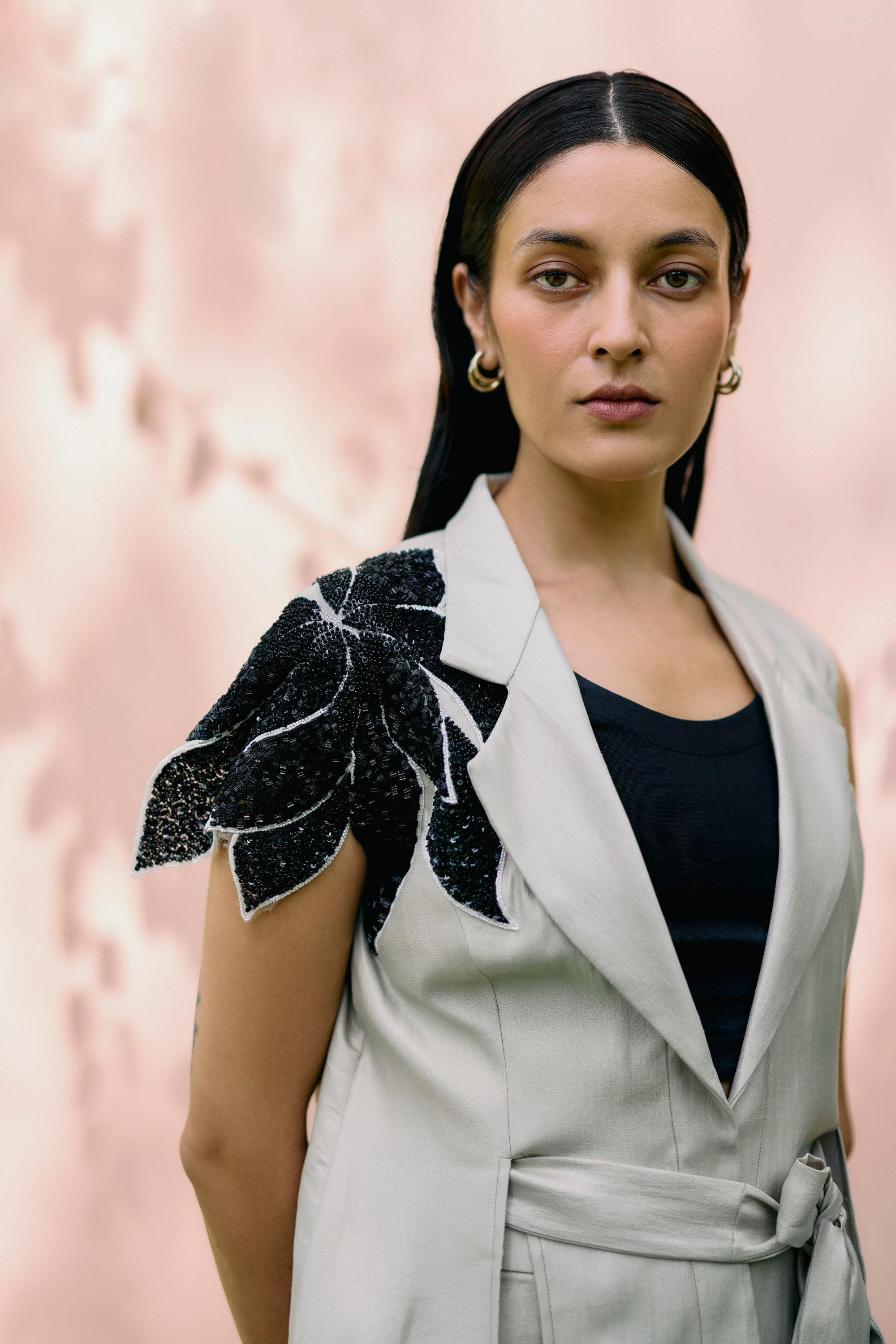 Shimmer Lapel Jacket Set