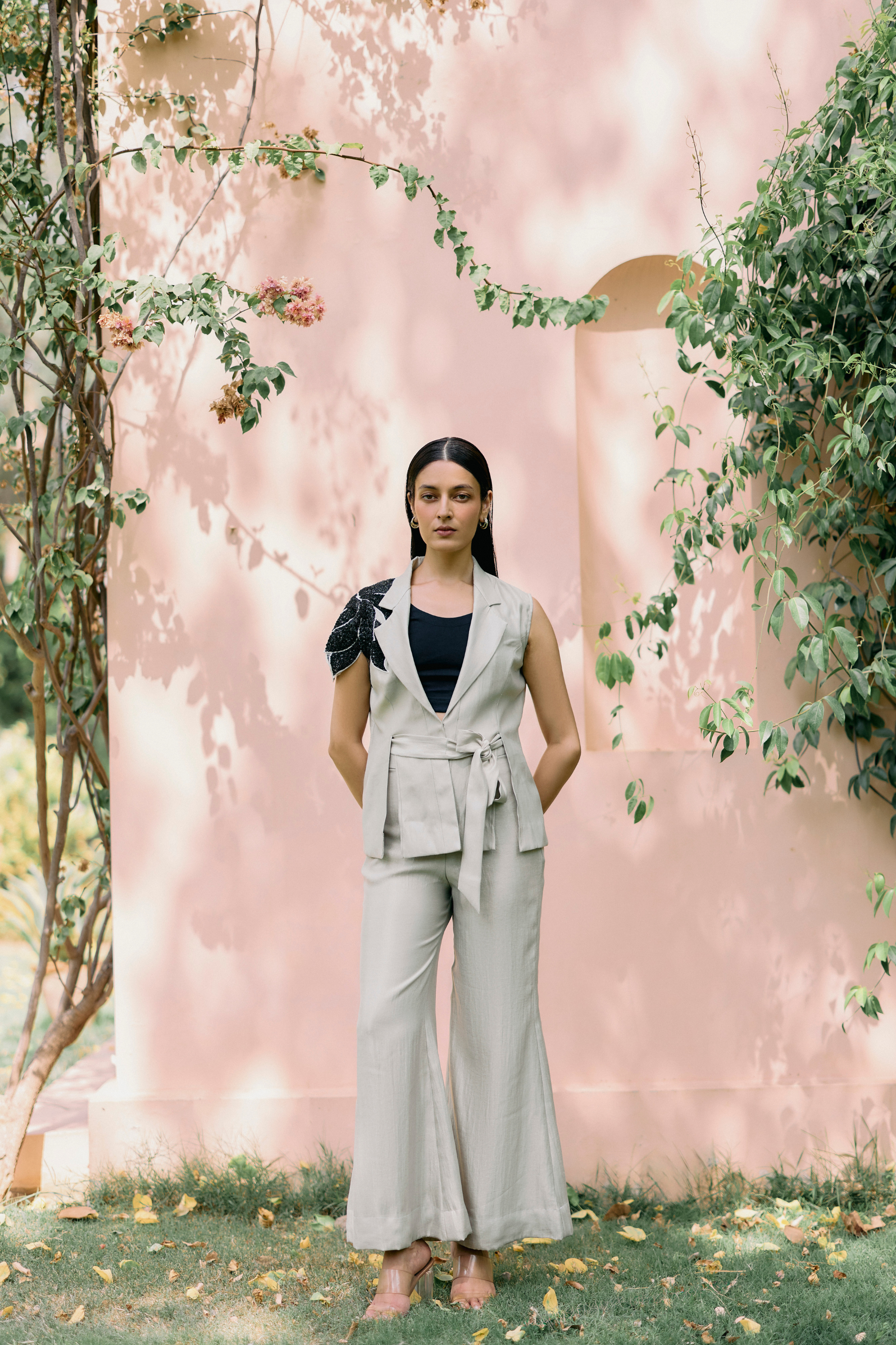 Shimmer Lapel Jacket Set