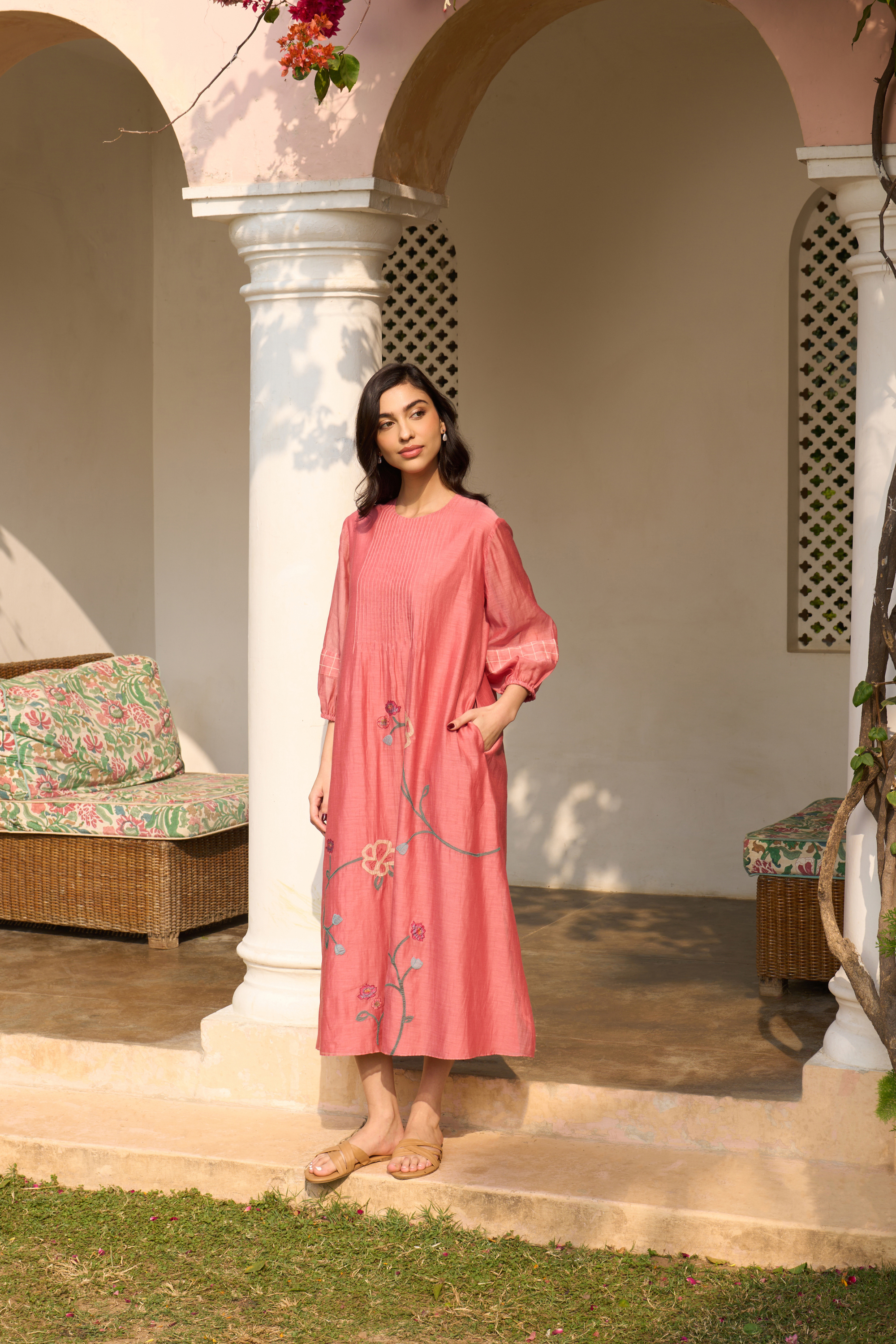 Hibiscus Applique Dress