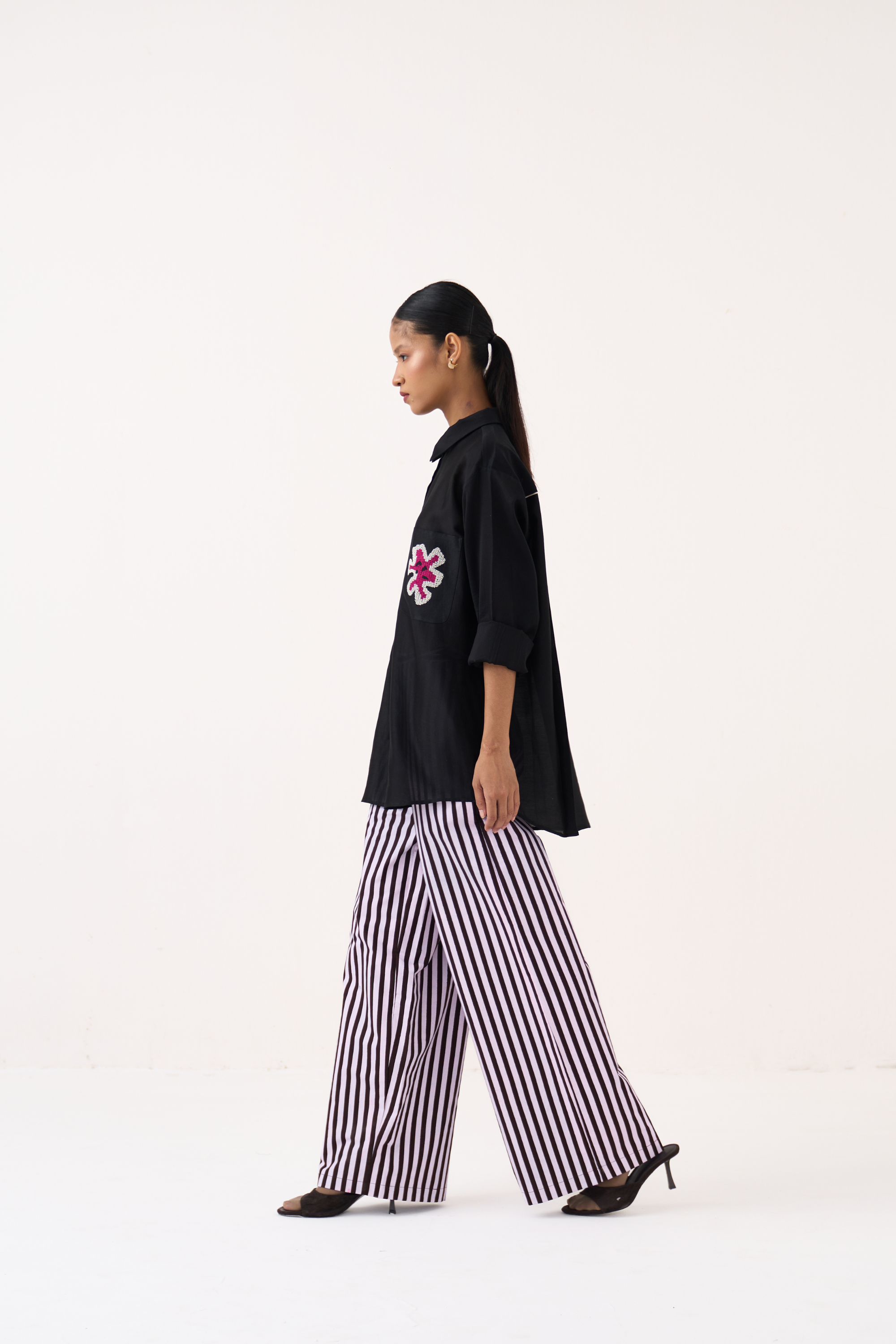 Emb. Patch Pocket Shirt Co-ord (set Of 2)