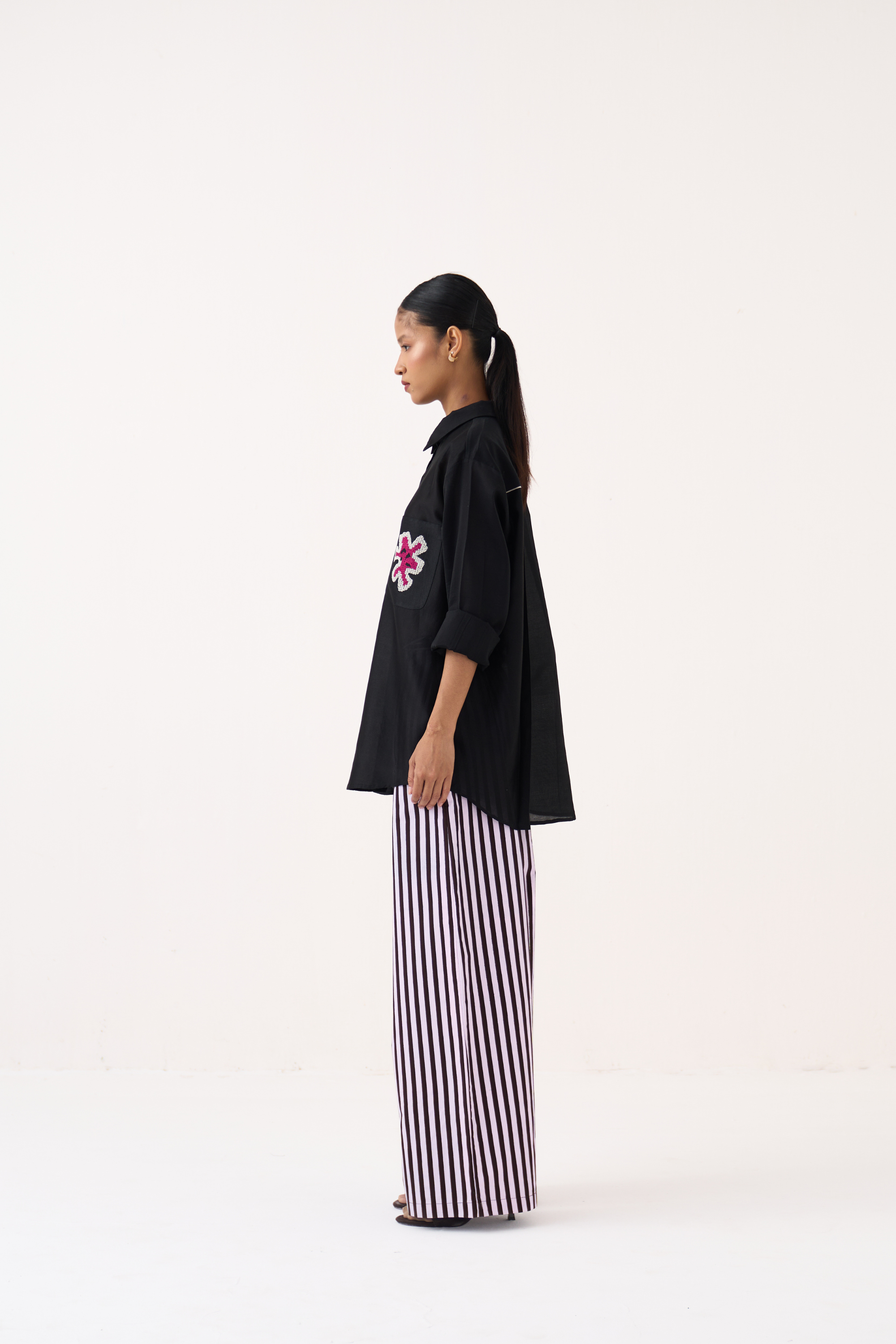Emb. Patch Pocket Shirt Co-ord (set Of 2)