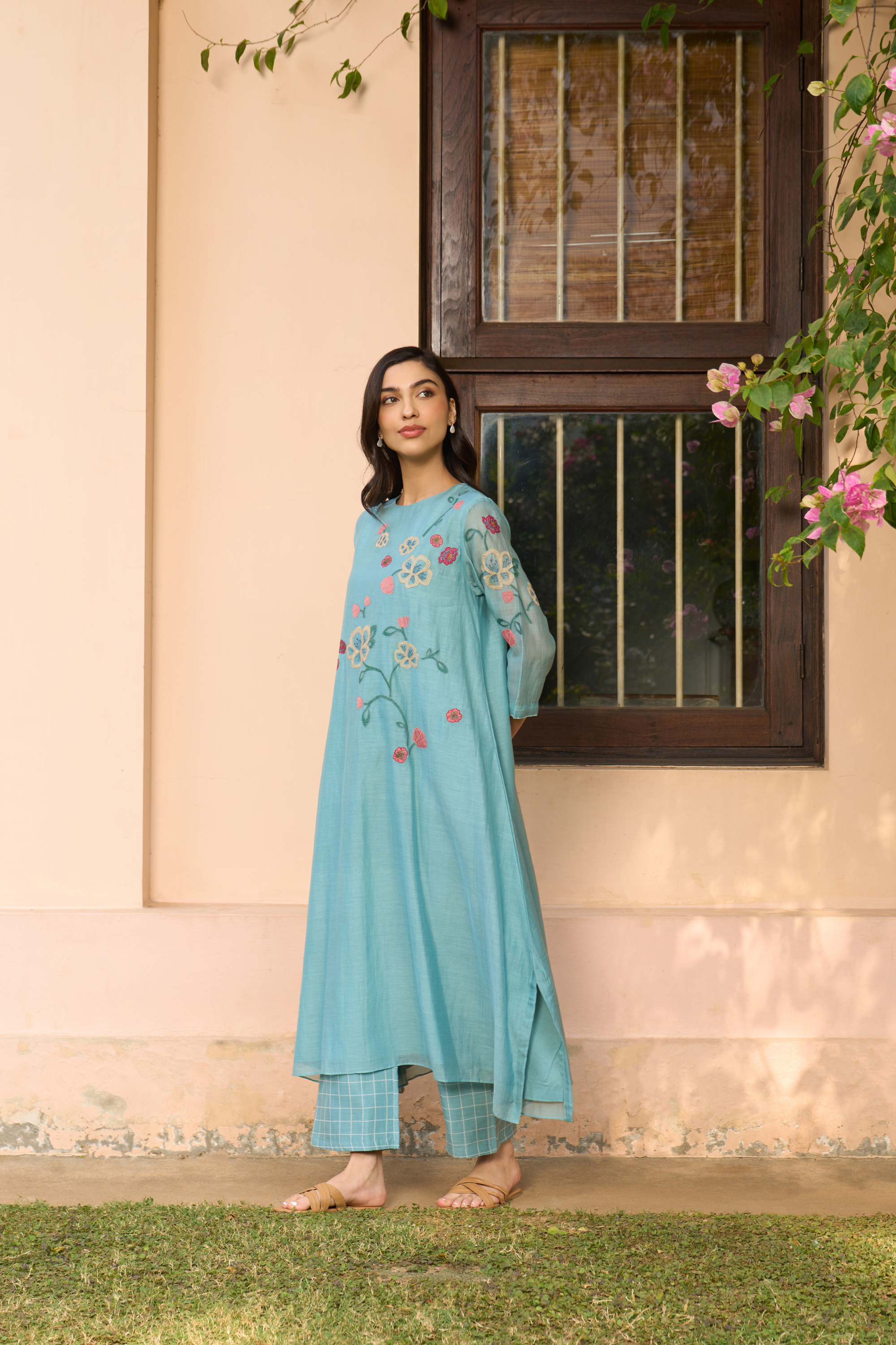Powder Blue Applique Co-ord Set