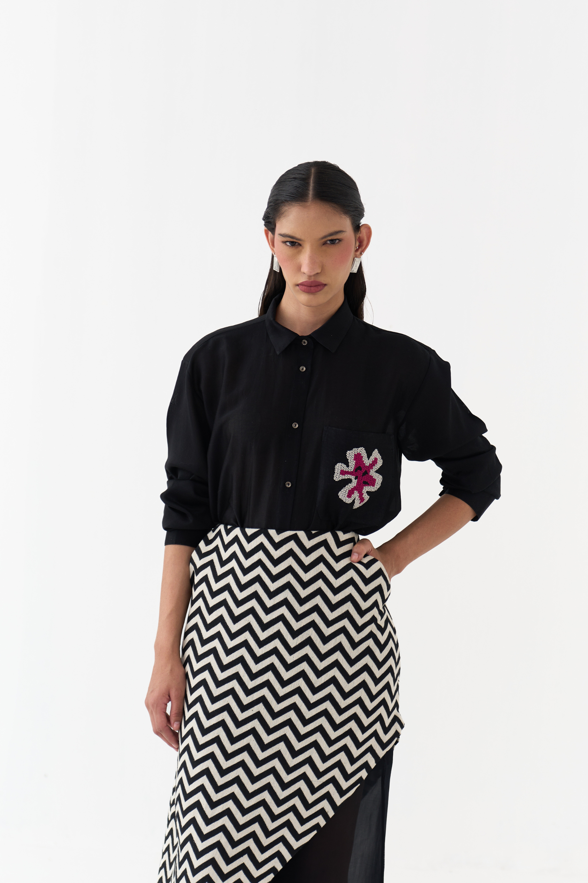Asymmetric Skirtpant Co-ord (set Of 3)